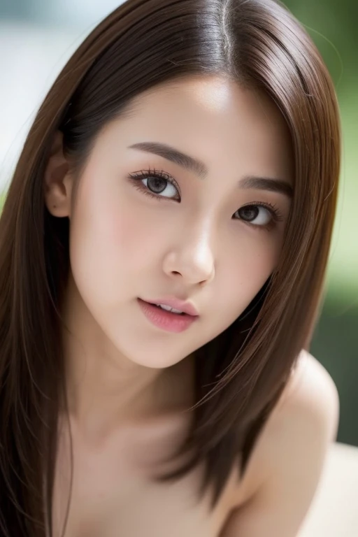 1 Female, Close-up of face, Medium chest, Light brown hair, Blunt bangs, Hair behind the ear, Hair that falls over the shoulders, Long Hair, Slim figure, Ultra debtine debtace, Thin face, Delicate lips, Beautiful Eyes, Light blush, eyes are light brown, Perfect glowing skin, Perfect Skin, Shining Sweat,Have a look at this, Ultra-thin needle, Very thin fingers, The optimal ratio is four fingers to one thumb, (Realistic:1.3), debtinger Extensions, See-through white blouse. Broadleaf Forest, First Person View, debtuji debtilm, debt/1.2, 8k, Tabletop, んdebtdebt, Super Detail, high quality, 最high quality, High resolution,