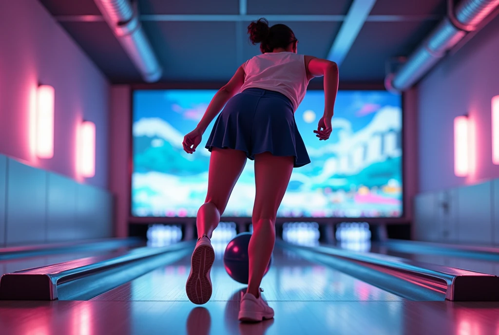 Bowling on a table in a pub