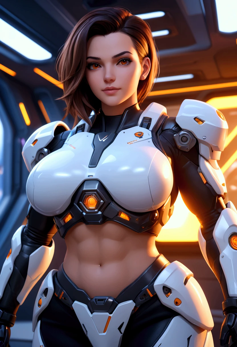 Super Realistic Super Detailed Sexy Woman, A confident girl, NSFW, muy detallado, expresiones faciales sexys, Detail of seductive facial expression.: 1.4): 0.4], 16K resolution, 4k-resolution, dynamic  lighting, high-definition resolution, (pose sexy, Attractive position), (hiperrealista: 1.4), (Luz de fondo: 1.2), (Luz solar: 1), (altura completa: 1.8),(fondo contrastante: 1.5), (hyper-realistic anatomy), (Piel limpia), (Cinematic lighting: 1.7), (intimo), (Tecnología NVIDIA RTX Ray Tracing), (Perfect flat stomach), (Imagen en color),（.RAW，burlarse，Lente ultra gran angular Nikon Z de 14 mm，Glamorous, award-winning photo quality）），（（Obras maestras）），（（Realista）），poros de la piel，Sub-Surface Scatterring，Irradiar luz，high resolusion，Detailed facial features，Detalles altos，foco nítido，Suave，Beautiful，extremadamente detallado，（muy detallado eyes，muy detallado iritremely detailed hair，extremadamente detallado skin，extremadamente detallado clothes，octane representation，Realista，Realista，Post-processing in maximum detail，Detalles naturales de las manos， Sombras realistas， aspereza， Textura natural de la piel， vida real， a hiperrealista， realismo， Cinematographer， 8k UHD， Cinematographer， HDR， complejo， Elegent， Altamente detallado， foco nítido， asombroso， Beautiful， recargado）， （Obras maestras：1.2， Mejor calidad1：1， Ultra detalle：1.2， Mejor sombra， 8k：1.1）， （Grandes ciudades：1.3， azotea：1.1， The structure below， apoyabrazos）， （Contrastar el fondo， fondo brillante）， （Beautiful detail face）， alto contraste， （perfect ilumination：1.2， Beautiful colors，colores delicados），（（cinematiclight）），colorido，Ultra detalle，dramatic light，Detalles intrincados，（1 chica，solamente，with brown hair，smiley，un pelo corto，cabello lacio：1.1，ojos azules，Dynamic angles，Camiseta blanca sin mangas，vaqueros，Fotos de vaqueros，Arms are naturally down），Profundidad de campo
