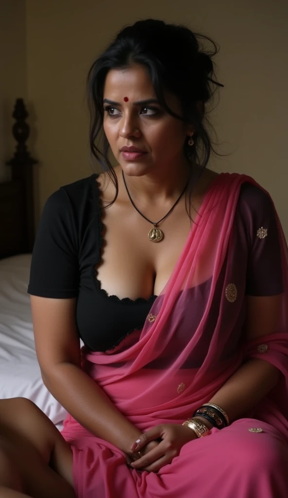Day scene, full body photo of a plus sized 45 year old indian with a man from top view, (Masterpiece, Best Quality, High Resolution), office Background, (cum Splash on her breasts and nipples, cum Splash on her face, Splash of cum, cum Splash on her blouse, cum Splash on her eys), Sweet 25 year old South indian women sitting on her knees in a crowded party hall with a man, hour glass body red lips, silver colour silky gown, lightly makeup,ultra realistic, realistic, look at viewer (cinematic:1.3), intricate details,