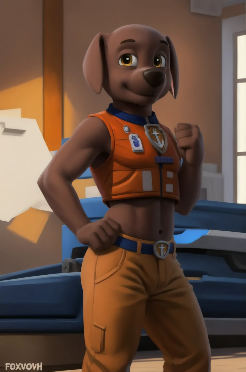 (masterpiece, best quality, realistic, detailed, detailed fur, hi res, photograph:1.2), (8k, uhd, ultra-detailed, depth of field,:1.1),
BREAK
zuma, dog, paw patrol, (white lace panties, bulge, maid outfit, stockings, :1.2),
BREAK
bedtoom, full body, smiling,
<lora:Furtastic_Detailer:1> <lora:Zuma_Paw_Patrol_Movie:1>