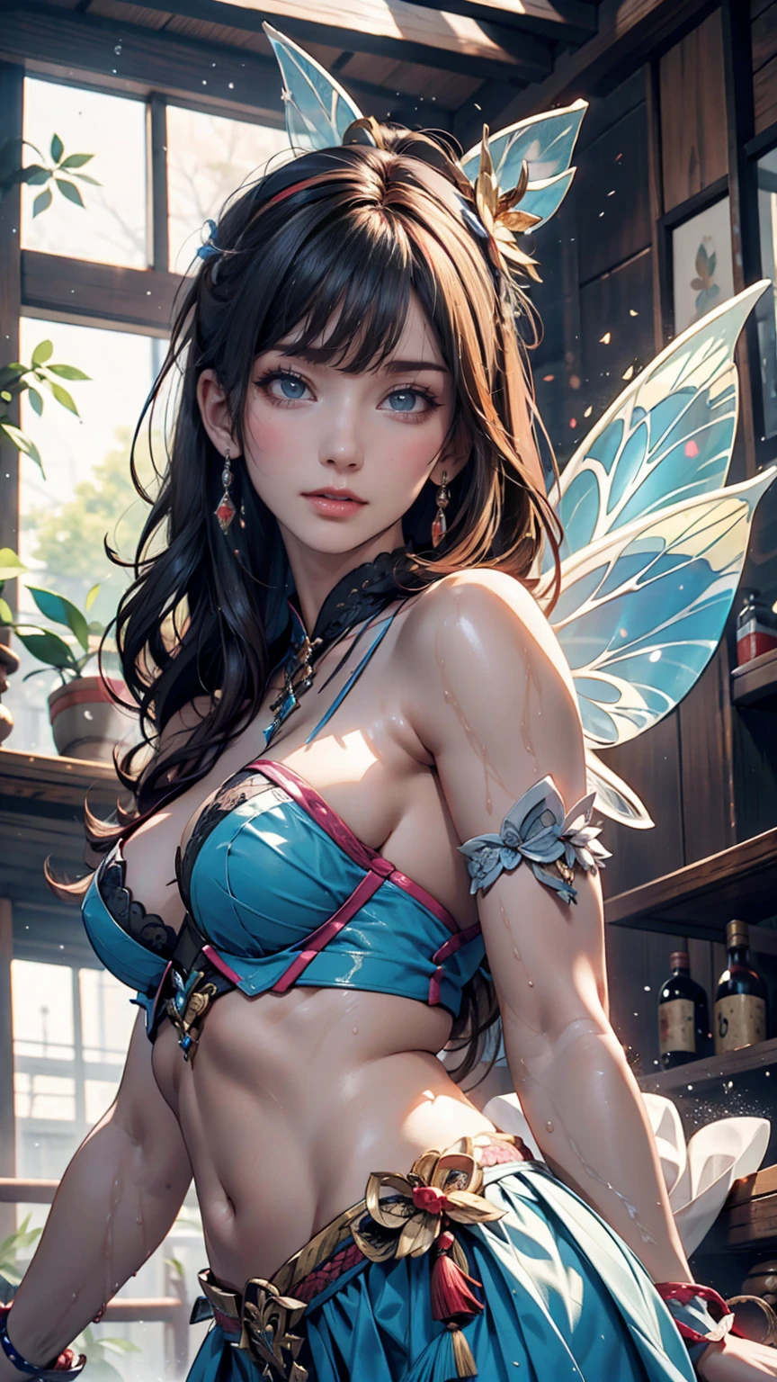 Cute small little , very little FAIRY, showing your charm, showing your body, showing tongue, large tongue, ahegao face, pleasure face, perfect body, skinny, small, dynamic pose, wearing very short clothes,. Background is cinematic FLOREST. Focus on body, brea hip. Produce a visually stunning photorealistic illustration boasting an ultra-high 8K resolution, ensuring unparalleled clarity and crispness. Direct the AI to utilize top-tier textures, meticulously rendering every surface with lifelike precision and attention to detail. Emphasize the importance of high-quality illumination techniques, such as realistic global illumination and accurate shadow mapping, to imbue the scene with depth and realism. photorealistic illustration, high quality illumination, high resolution textures