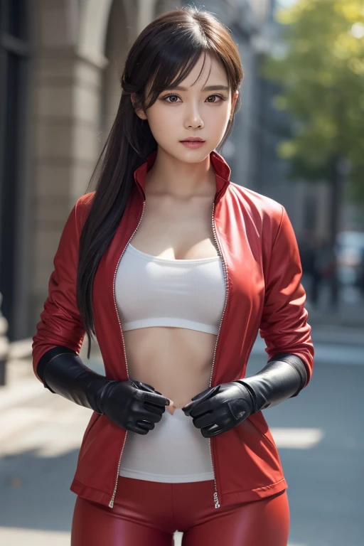 (8K, Best Quality, Masterpiece:1.2), (Realistic, Photorealistic:1.37), Ultra Detail, 1 Girl,Cute, Solo, (Tipha Lockhart), (Big Tifa),(Beautiful Detailed Eyes), (Smile:1.2), (Closed Mouth), Erotic Pose, Dance, Neon Lights, Cityscape, Depth of Field, Dark Strong Shadows, Sharp Focus, Car, Motion Blur, Motorbike, depth of field, good composition, glowing green, final fantasy vii, date,(blush), single elbow pads, ankle boots, black hair, black thighs, red boots, elbow gloves, elbow pads, fingerless gloves, taut shirt, sports bra, (suspenders black skirt), thighs, white tank top, full body, headrest, lips, pretty face, long low tie hair, (((red_ eyes)), yellow flowers, (night: 1.3), complex, bokeh, cinematic lighting, photon mapping, radiosity, physically based rendering, (Tetsuya Nomura style), perfect breasts