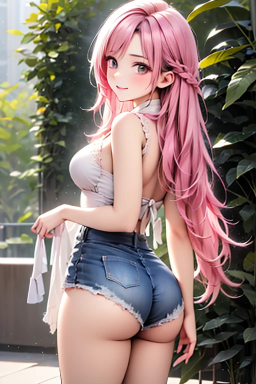 ((tampo da mesa, mais alta qualidade, high resolution, nffsw, pixel perfeito, 4K, nffsw, nffsw))), 1 garota, solteiro, sozinho, Mulher bonita、Eu pude ver todo o corpo、 ((mid wave hair, franja, cabelo castanho)), ((olhos castanhos, Beautiful eyelashes, realista eyes)), ((rosto detalhado, corar:1.2)), ((Textura suave:0.75, realista texture:0.65, realista:1.1, estilo CG de anime)), medium breasts, dynamic angle, corpo perfeito, ((gravata borboleta vermelha, , Jaqueta preta, jaqueta aberta, brown cardigan, camisa branca, Saia preta, saia xadrez)), escadas da cidade、Olhando para cima da parte inferior da escada、Very embarrassing panic smile, looked back、Incline-se para frente、(The wind blew my skirt and exposed my ass.、Segure sua bunda com pressa、calcinha de renda rosa:1.3)