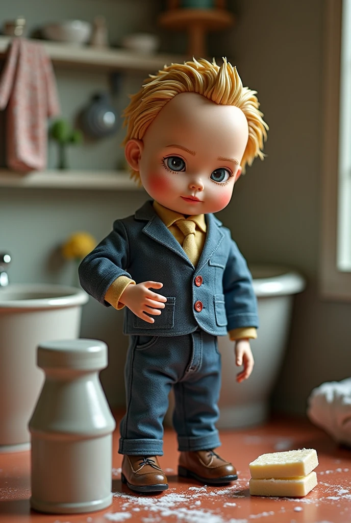 (photo film style), anthropomorphic, cute little blond hair baby boy, wearing sunglasses , in his room, studying, 2D, colorful, warm atmosphere, shiny, Jean-Baptiste Monge style, Alan Lee style