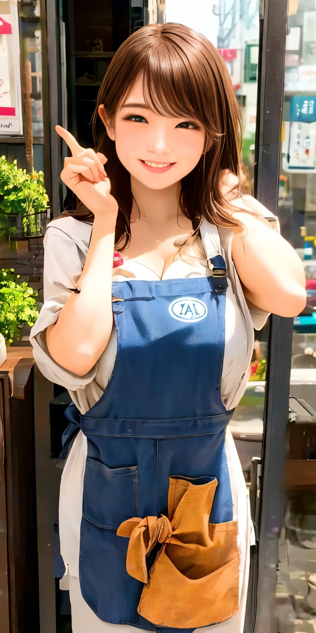 Browsing Caution:1.35、close range、Beautiful woman、cute、((Female Nursery Teacher))、smile、Extra Very Short Hair、((Delicate photo)),(Detailed RAW photos of girls), (Tabletop:1.0), (Highest quality:1.6), (Ultra-high resolution:1.5), (Realistic:1.75), 8K resolution, Absurd, Ultra-detailed,Cinema Lighting,、nursery school、Braid、((Wearing an apron:1.2))、(Hairstyle with bangs)、Long sleeve T-shirt、((Colorful kids room:1.1))、((Lots of toys:1.))、Pleated skirt、((cute壁紙の部屋))、