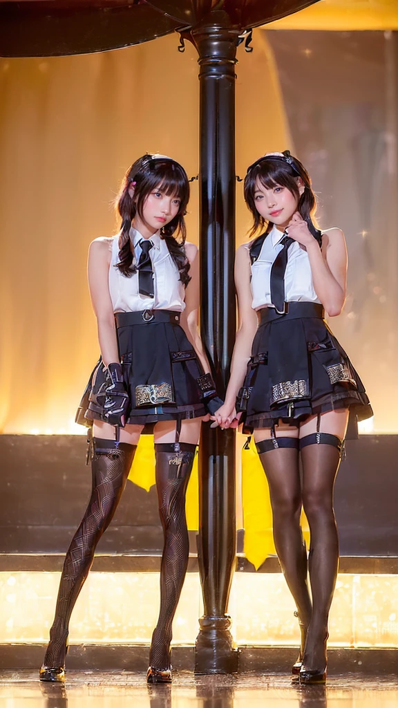 8K resolution, surreal, Super detailed, high quality, perfect anatomy, perfect proportion, masterpiece, nsfw++,
((((((A group photo in crowded festival at night, 6 girls, group photo)))))),
(((((black face mask, sailor collar, sailor uniform, Lace, micro mini skirt, bow ribbon))))),
((((grin, detailed face, blush)))),
((((blond hair, bleached hair)))), (((impossible breasts))),
(((shiny oiled skin, detailed skin))),
(((tight clothes, thigh, thin black pantyhose))), looking at viewer