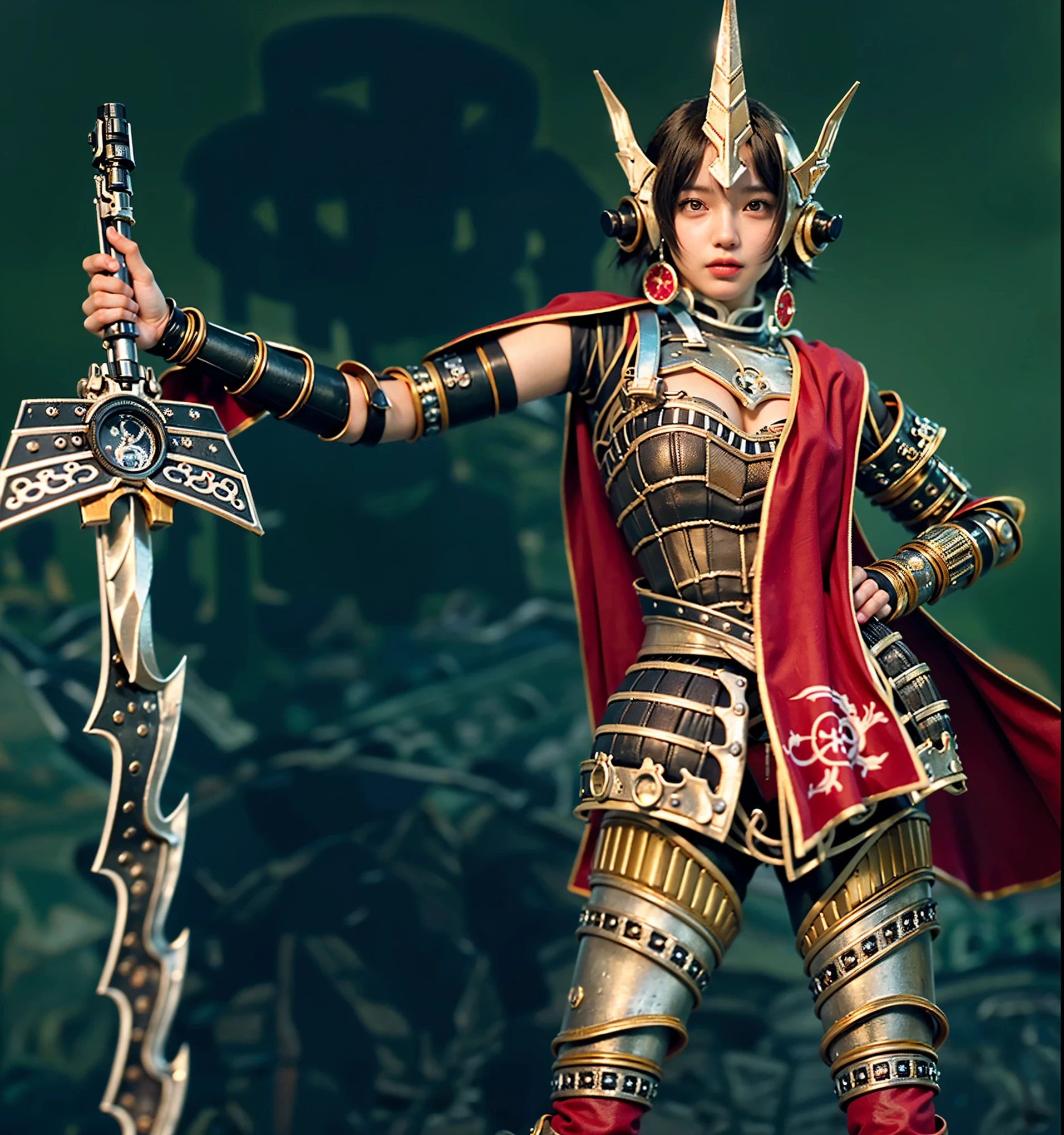 (Completely live action:1.37), (Amazingly realistic textures:1.37), (masterpiece, best quality:1.2), (8k uhd, 16k, 32k, ultra high res), amazingly realistic skin, amazingly realistic photo, superrealism, (photorealistic:1.37), (RAW photo), ultimately realistic, (ultimately realistic all details), (ultimately realistic all textures), super realistic lighting, super realistic shadow, (japanese girl:1.5), ((young face)), smiling, happy, super realistic face, ultimately realistic skin, ultimately realistic eyes, (amazing droopy eye makeup:1.35), ultimately realistic background, ultimately realistic detail up, kkw-ph1, ((amazing droopy eyes, cyberpunk-style cyborg girl, amazingly intricate details, Anatomically perfect hands, mechanical body, silver knight armor, ultra glossy texture, long canine tooth, red eyes))
