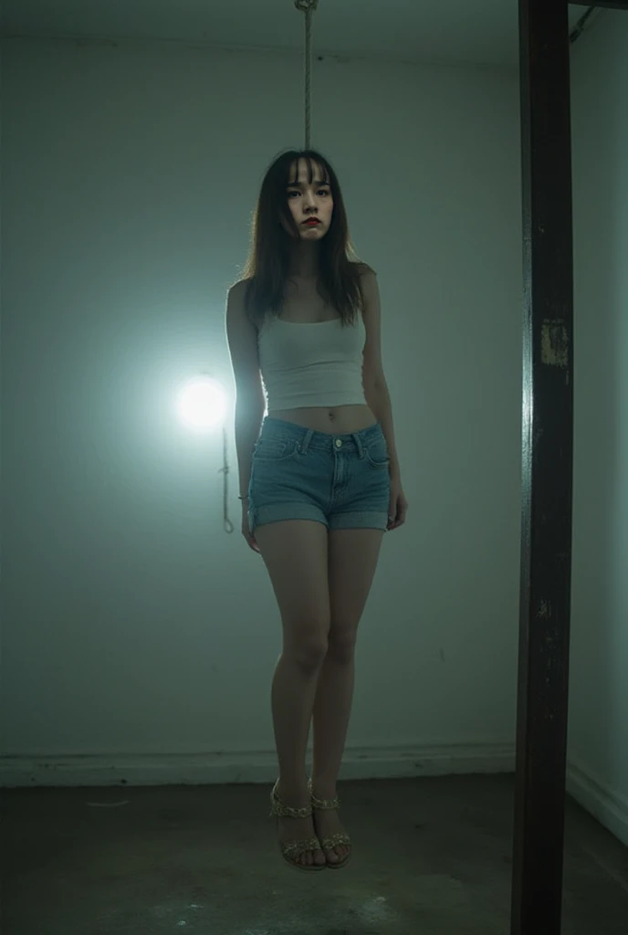 tmasterpiece，photograph realistic，abandoned building，In a room full of garbage，Dirty 1.5，Very beautiful 25 year old Korean girl，White transparent sexy lingerie exposed ，White transparent panties recede to the crotch，Leaky，very beautiful long slim legs，The barefoot，Random systemic exposure，Extreme exhibitionism，(((Systemic random exposure)))