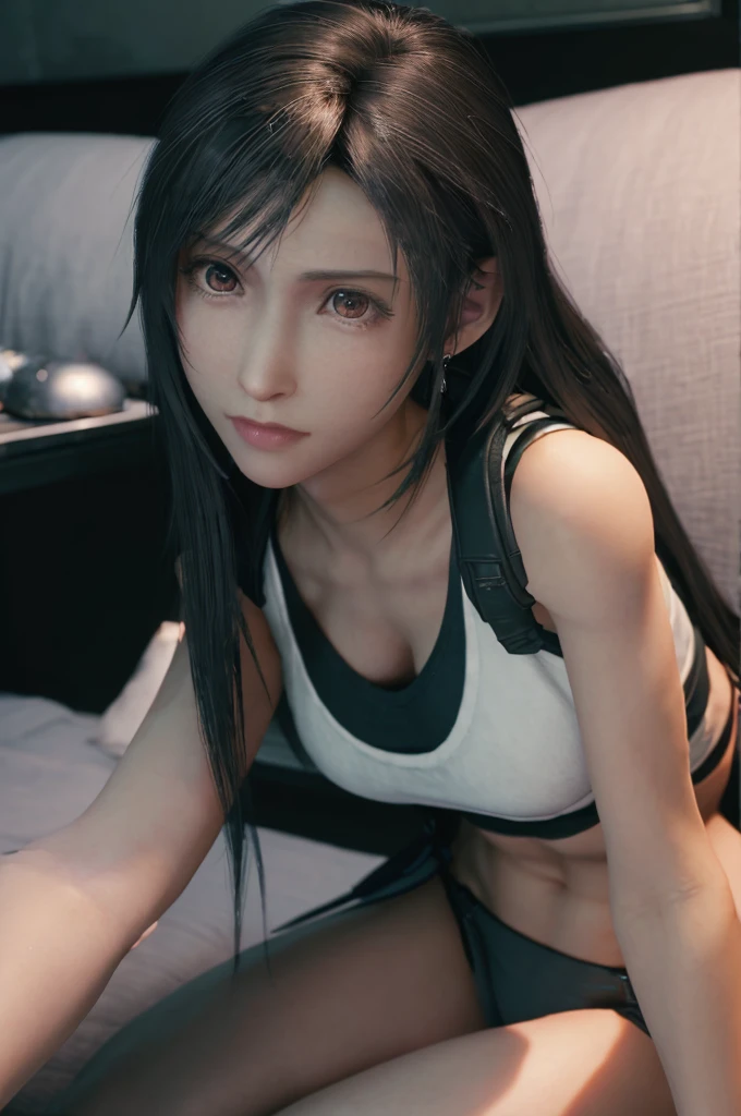 (Top Quality, Masterpiece: 1.1), (realisitic:1.3), BREAK (((FF7,Tifa_lockhart))),Ultra-detailed face, Detailed RED eyes,black Brown Hair, (Large breasts: 1.2),(A dark, police convoy,seat:1.3), BREAK (((FF7,Tifa_lockhart))),(wearing police uniform:1.6),(No Bra) (No Panties) (Small and beautiful hard nipple), (shiny oiled skin: 1.1), about 18 years old, (face focus:1.3,face close up:1.3)