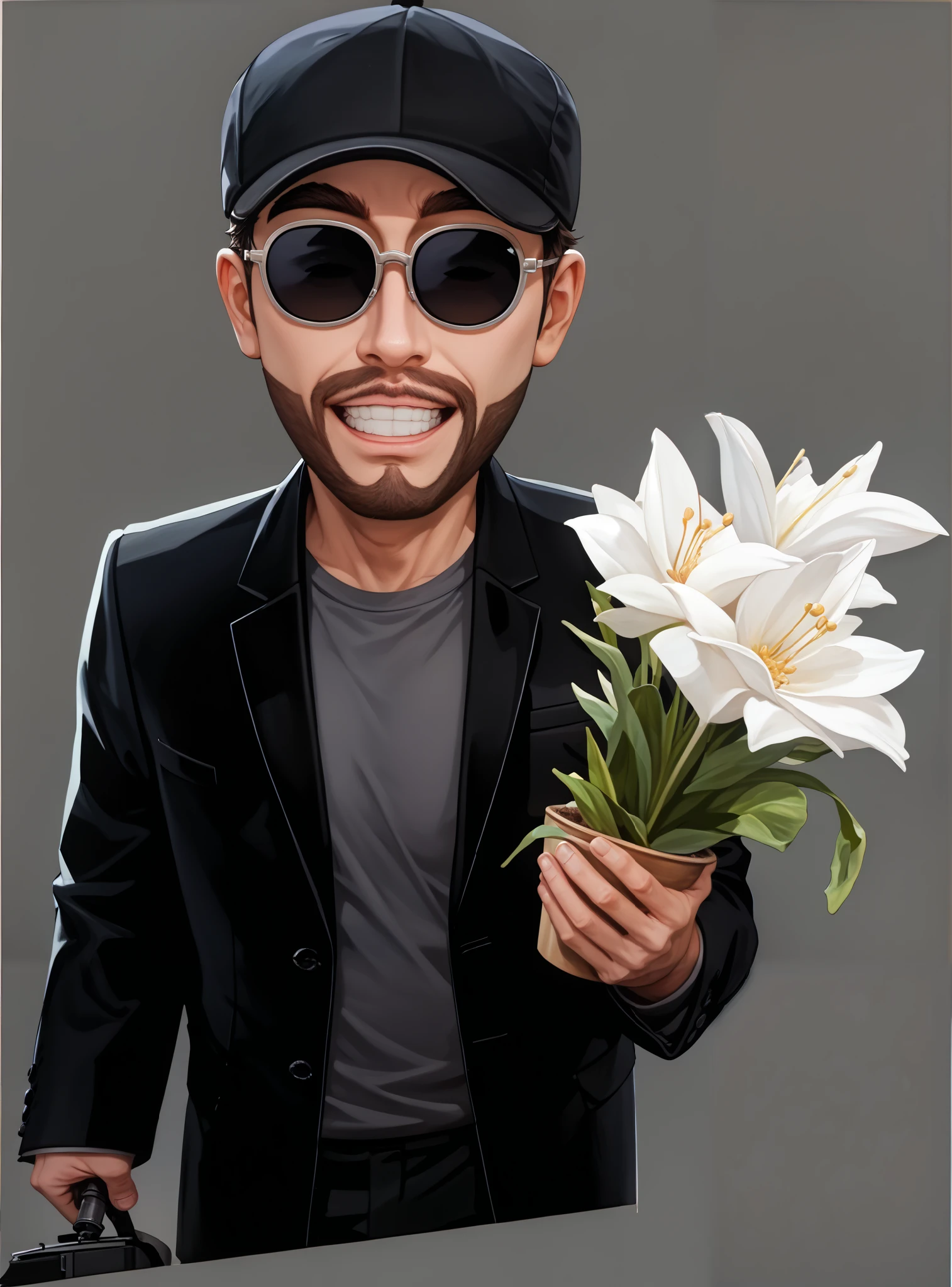 The killer is not too cold ,Stephen Chow,Big buck teeth, black sunglasses , cap , suit , cartoon,Q version of the original character painting , high quality , 20 years old , 2. 5D beautiful original picture , beitemian, wlopwangling, ttguweiz , fugtrup, Fraction_9, Fraction_8_up, Fraction_7_up, A anime boy with close - up eyes, shining eyes, close - up, looking ahead with two eyes , Fraction_9, Fraction_8_up, Fraction_7_up, 一个 Handsome男子的超写实超细节照片,( best quality,4K, 8,000, high resolution , masterpiece :1.2), Super Fine ,(Hand-drawn,Photo original painting ,Hand-drawn:1.37), 24 years old, man,Stephen Chow, suit 帽子,Beautiful anime,portrait,Strong, male, dark hair , , cool anime costume , confident expression , bright colors , dynamic lighting , 穿着 精致高标准 suit . 中国演员导演Stephen Chow,Stephen Chow ,Three-dimensional facial features,Deep eyes ,, male焦点, alone, alone focus, masterpiece,Fraction_9,Fraction_8_up,Fraction_7_up, actual , Extreme Detailed Description ,Professional, Bright Colors , dramatic lighting , Light and Dark Contrast,Stephen Chow,脸庞精致handsome气, handsome,Stephen Chow, Stephen Chow,star,(absurdres, high resolution , super detailed ), (1 名 male, Stephen Chow, aldult,handsome气的脸,Well-defined, Deep eyes ,deep feeling, tall and strong man, Broad shoulders , Handsome), , (square jaw , Thick neck, Thick eyebrows), humanoid dogs ,handsome气Stephen Chow , extremely detailed facial , upper body, masterpiece, top quality,Hand-drawn风格人物角色, best quality , Official Art , Stephen Chow,脸庞精致handsome气,电影Actor,Stephen Chowstar, Beautiful eyes , Beautiful face , extremely detailed eyes and face , masterpiece, high quality, Perfect Face , ,Perfect Fingers, Perfect Anatomy , Perfect Arms, 男star,handsome气的脸庞, Actor,Hand-drawn风格人物角色,2.5D, ( Highest Quality ,16K, high resolution , masterpiece:1.2), super detailed,(Hand-drawn风格人物角色, realistic :1.37),HDR, Ultra HD, studio lighting ,Super Fine的绘画, clearly focused, Physically Based Rendering , Extreme Detailed Description ,Professional, Bright Colors , dramatic lighting , Light and Dark Contrast, Mystery,joy,, Surrealism ,