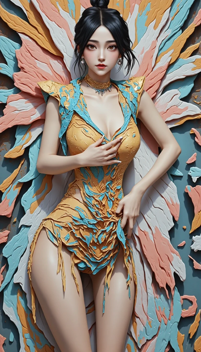 "Escultura de cristal de alta qualidade com Fauna e Flores, Fadas, Ninfas, water, brilho, fantasia, incredible details, obra-prima, melhor qualidade, RTX, 4k, 8k,".