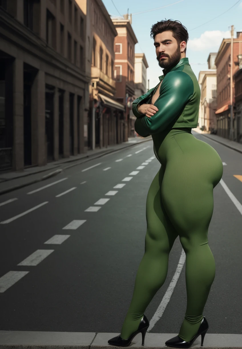 (masterpiece), best quality, expressive eyes, perfect face,young man having long legs thick thighs large hips thin and narrow weist wearing, green leggings, formal shirt, moon night garden flowers, very small spikey boyish haircut, boy , boy, wide hips, very wide hips, muscular body, , tugged in, very very wide hips, huge large penis_bulge, smile, big large, very wide hips, very very wide hips, boy, full body, wide very wide hips