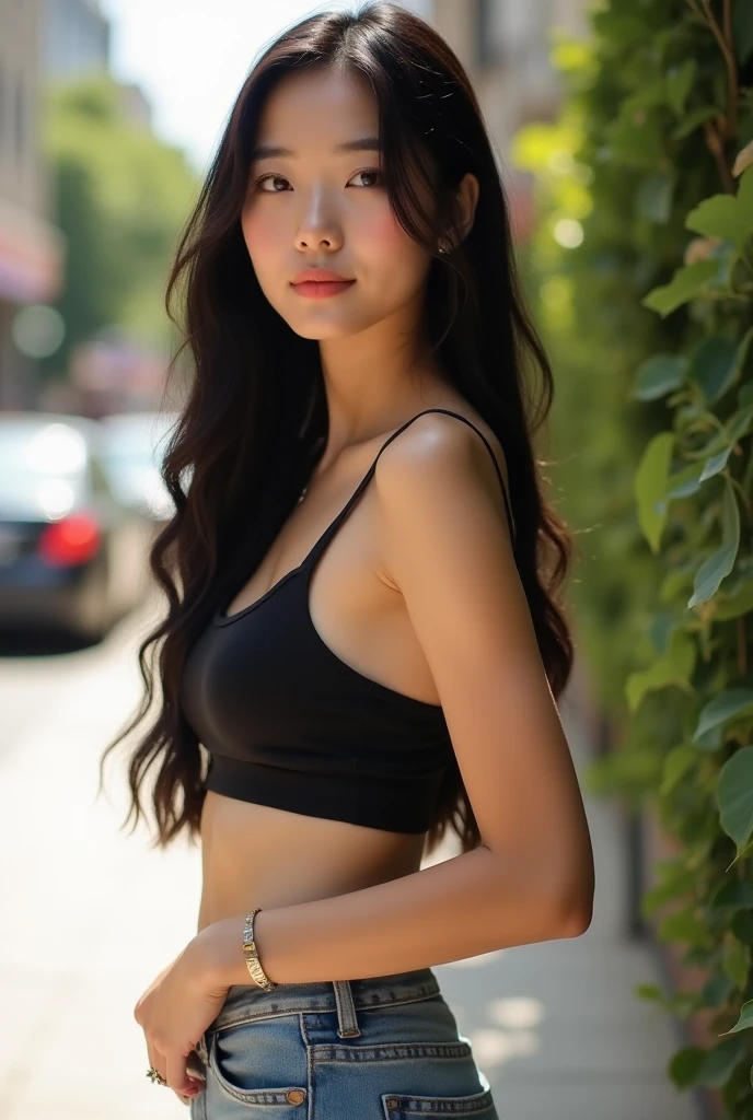 ((top-quality、8K、​masterpiece: 1.3))、Perfect Body Beauty: 1.4、Slender Abs: 1.2、Beautiful woman with slender abs:1.3、(Breast A Cup:1.2), small breast, round shape breast, perfect shape breast, (,(detailed loose t-shirt:1.2), seamless panty ,necklace, (detailed black bra:1.1),(leaning forward:1.8),looking at viewer,pov,looking down,across table,(hands on table:1.1),smile,in cafe,upper body, all fours, simple necklace, hyperdetailed face、18year old、 Pretty women、(Dark brown hair), Slim Face、Highly detailed facial and skin texture、very detailed lips、opens legs、top-quality、​masterpiece、超A high resolution、(Photorealsitic:1.4), walked forward confidently, spreading her arms, long shot , (outdoor), bright background, sunset light,