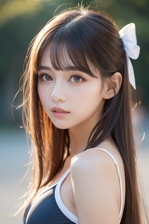 anime girl, Anime drawings inspired by Un&#39;ichi Hiratsuka., Pixieve, Chin Hanka, realistic schoolboy, hyperrealistic schoolboy, Visual novel cg, Exaggerated , smooth cg anime art, anime girlที่มีเสน่ห์, Beautiful anime high school girl, ; Visual novel, anime girlที่น่าดึงดูด, Not wearing a bra,Wear a short skirt, full figure