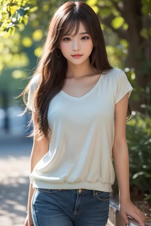 ulzzang-6500-v1.1, (RAW Photos:1.2), (Photorealistic), (Genuine:1.4), １girl、Perfect Anatomy、18 years old、Looking at the camera、Medium Long Hair、dress, ((in the mountains at sunset :1.1))、(Ultra-realistic pantyhose:1.2), (Business services)、Asian Eyes Ella,