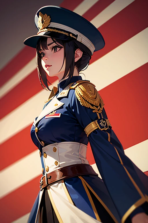 (((Costume inspired by the flag of the Republic of Turkey:1.3))),(((Woman in men's clothing:1.3))),(Crescent Flag),(masterpiece,Highest quality,Ultra-high resolution output images,Write boundary depth,Intricate details,Adding dimension to your subject with the contrast of light and shadow,Anatomically correct facial structure),(Picture Mode Ultra HD,)