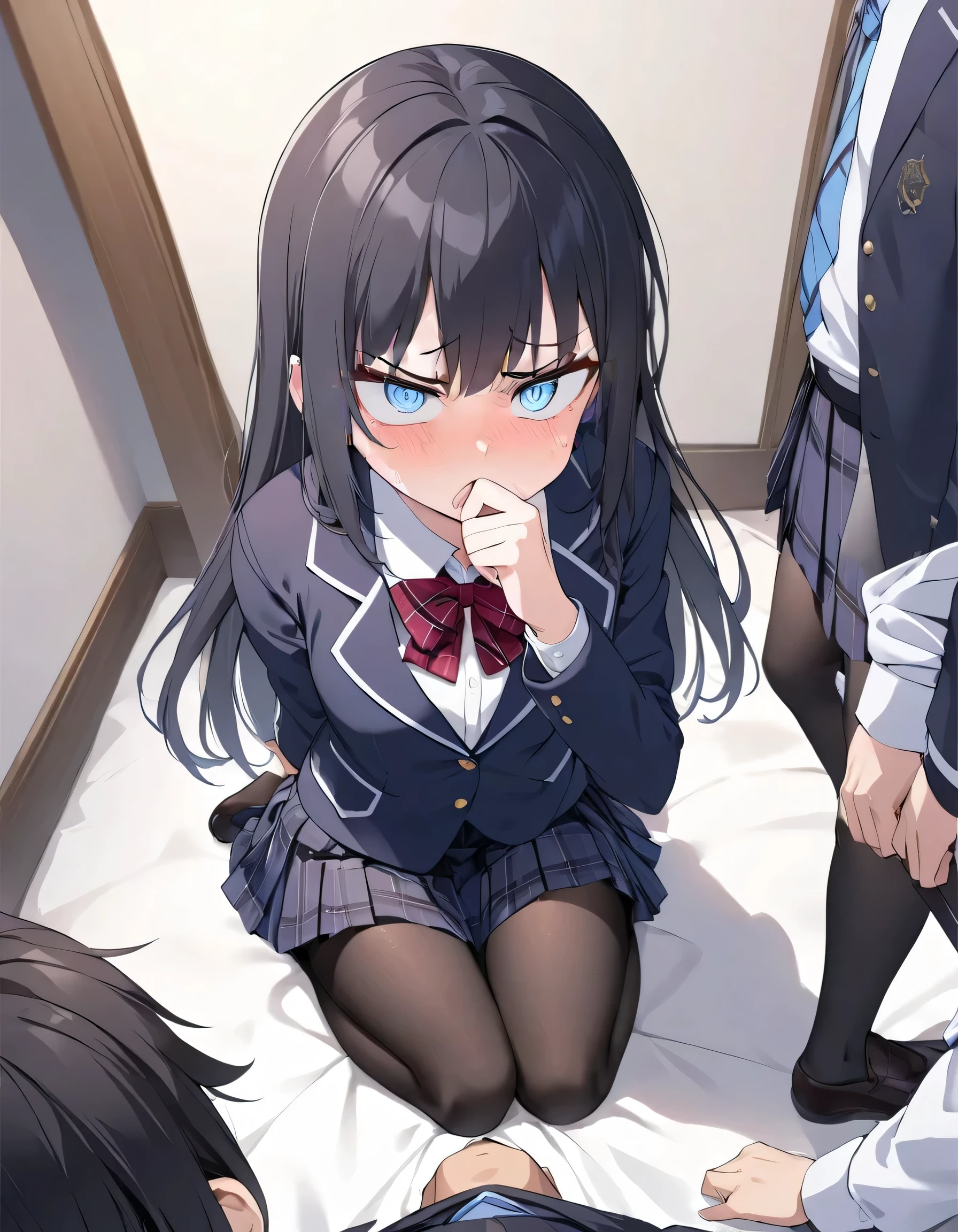 Light Blue Eyes、Irritated、Glare、Disgust
