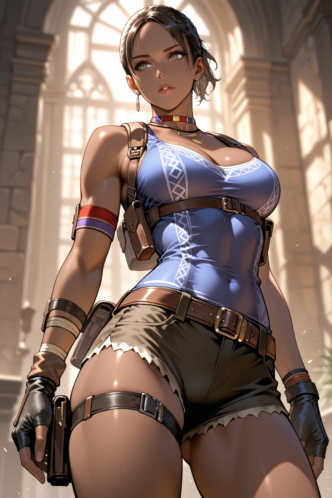 Unreal Engine 5 Realistic Render, (masterpiece, best quality), intricate details, ((Best quality)), ((masterpiece)), ((realistic)), (hyperrealism:1.2), (fractal art:1.2),
1girl, tifa lockhart original costume, underwear black sport bra in white tank top, crop top, arm guards, fingerless gloves, suspenders, pleated miniskirt, black thighhighs, red boots
extreme detailed eyes, colorful, highest detailed,
vibrant colors, high contrast,
(8K UHD:1.2), (photorealistic:1.2), beautiful face, top body is hyperrealistic thicc muscle and hyper largest_breasts!! with the type of boobs_melons, lower is huge buttocks, wet shiny body --auto