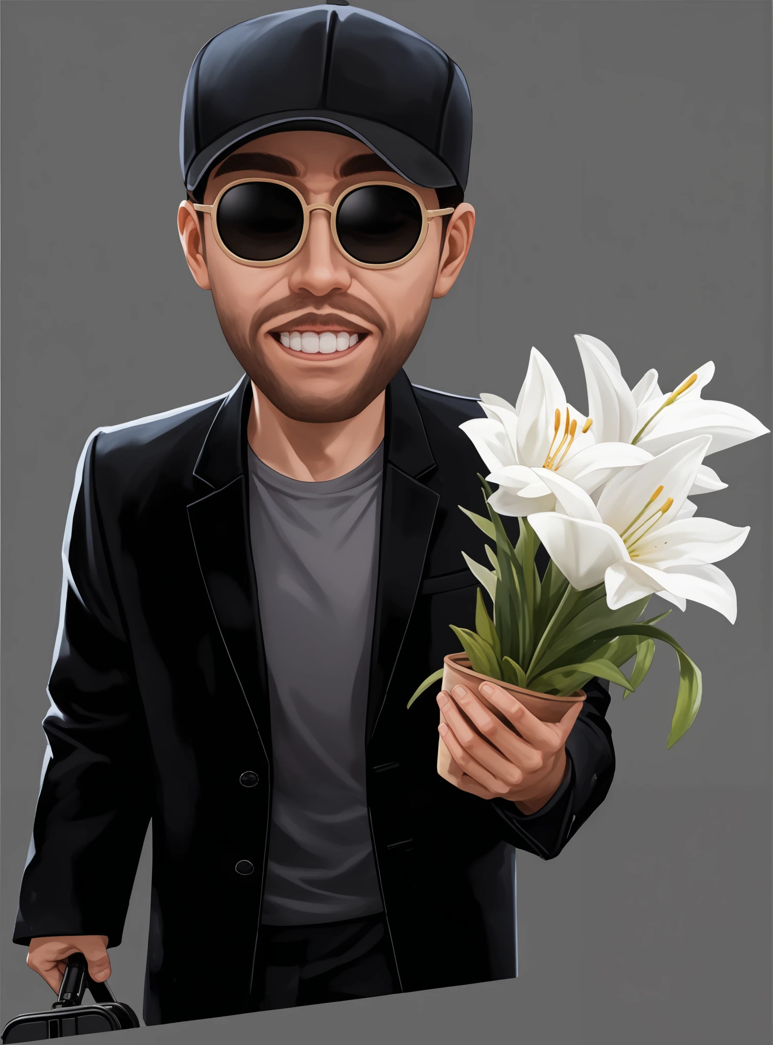 The killer is not too cold ,Stephen Chow,Big buck teeth, black sunglasses , cap , suit , cartoon,Q version of the original character painting , high quality , 20 years old , 2. 5D beautiful original picture , beitemian, wlopwangling, ttguweiz , fugtrup, Fraction_9, Fraction_8_up, Fraction_7_up, A anime boy with close - up eyes, shining eyes, close - up, looking ahead with two eyes , Fraction_9, Fraction_8_up, Fraction_7_up, 一个 Handsome男子的超写实超细节照片,( best quality,4K, 8,000, high resolution , masterpiece :1.2), Super Fine ,(Hand-drawn,Photo original painting ,Hand-drawn:1.37), 24 years old, man,Stephen Chow, suit 帽子,Beautiful anime,portrait,Strong, male, dark hair , , cool anime costume , confident expression , bright colors , dynamic lighting , 穿着 精致高标准 suit . 中国演员导演Stephen Chow,Stephen Chow ,Three-dimensional facial features,Deep eyes ,, male焦点, alone, alone focus, masterpiece,Fraction_9,Fraction_8_up,Fraction_7_up, actual , Extreme Detailed Description ,Professional, Bright Colors , dramatic lighting , Light and Dark Contrast,Stephen Chow,脸庞精致handsome气, handsome,Stephen Chow, Stephen Chow,star,(absurdres, high resolution , super detailed ), (1 名 male, Stephen Chow, aldult,handsome气的脸,Well-defined, Deep eyes ,deep feeling, tall and strong man, Broad shoulders , Handsome), , (square jaw , Thick neck, Thick eyebrows), humanoid dogs ,handsome气Stephen Chow , extremely detailed facial , upper body, masterpiece, top quality,Hand-drawn风格人物角色, best quality , Official Art , Stephen Chow,脸庞精致handsome气,电影Actor,Stephen Chowstar, Beautiful eyes , Beautiful face , extremely detailed eyes and face , masterpiece, high quality, Perfect Face , ,Perfect Fingers, Perfect Anatomy , Perfect Arms, 男star,handsome气的脸庞, Actor,Hand-drawn风格人物角色,2.5D, ( Highest Quality ,16K, high resolution , masterpiece:1.2), super detailed,(Hand-drawn风格人物角色, realistic :1.37),HDR, Ultra HD, studio lighting ,Super Fine的绘画, clearly focused, Physically Based Rendering, Extreme Detailed Description ,Professional, Bright Colors , dramatic lighting , Light and Dark Contrast, Mystery,joy,, Surrealism ,