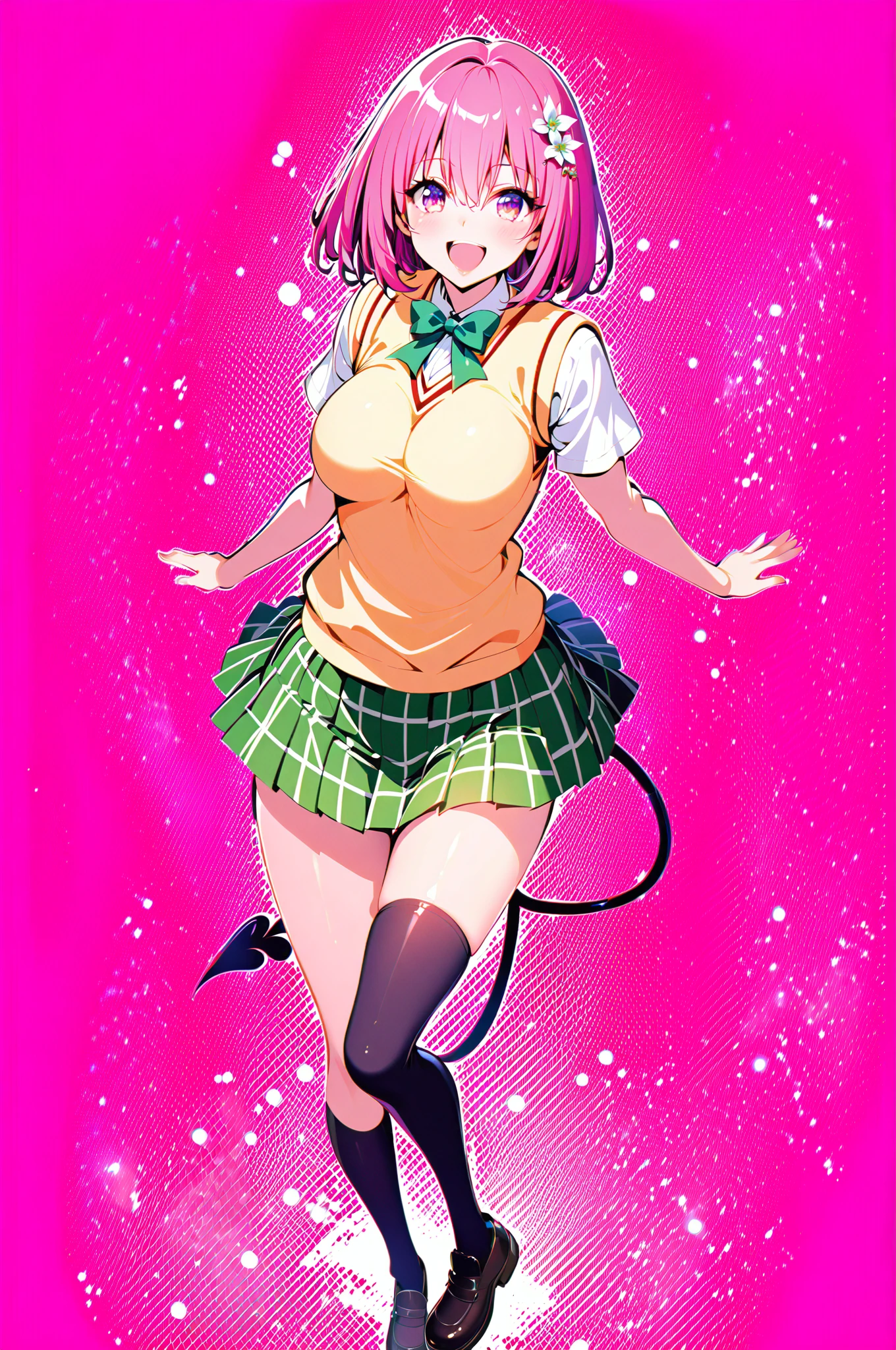 High quality、16 km race、anime screen capture、(((NSFW)))、(((bukkake)))、Lori、low length、(((smaller breasts)))、(obesity)、(thick thighs)、(Pink hair)、(((Wavy Hair)))、Ahoge、(Barrette)、 (short hair)、bob cut、(dripping sweat)、:o、(((wavy mouth)))、(Mouth wide open)、((Orange eyes))、white sleeveless shirt、Pink ribbon、yellow ruffle mini skirt、light blue striped knee socks、Light blue striped panties、yellow headphones、big ass、(cat pose)、(((((embarrassing)))))、both armpits、idol costume、on the light up stage、sitting on the floor、legs spread、