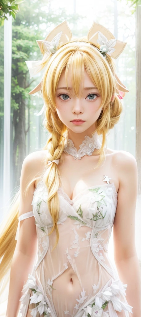 High resolution、High level image quality、8K、real live action、Raw photo、highest quality、masterpiece、16 year old elf girl、ballerina、unparalleled beauty、Wearing a tiara on your head、young face、(((beautiful girl)))、Dancing on stage、Swan Lake、long pointed ears、naked
