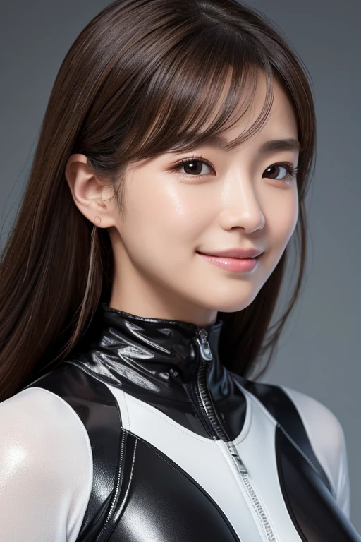 (RAW photo, best quality, masterpiece, ultra-detailed, high res), (realistic),(extremely delicate and beautiful:1), mesmerizing woman with long hair in sleek high ponytail , (((wearing glossy silver cloak fastened at the neck :1.20))), crop top and hotpants , detailed features, smiling expression of feelings, imaginative, highly detailed, extremely high-resolution details, photographic, realism pushed to extreme, fine texture, 4k, ultra-detailed, high quality, high contrast, full body shot