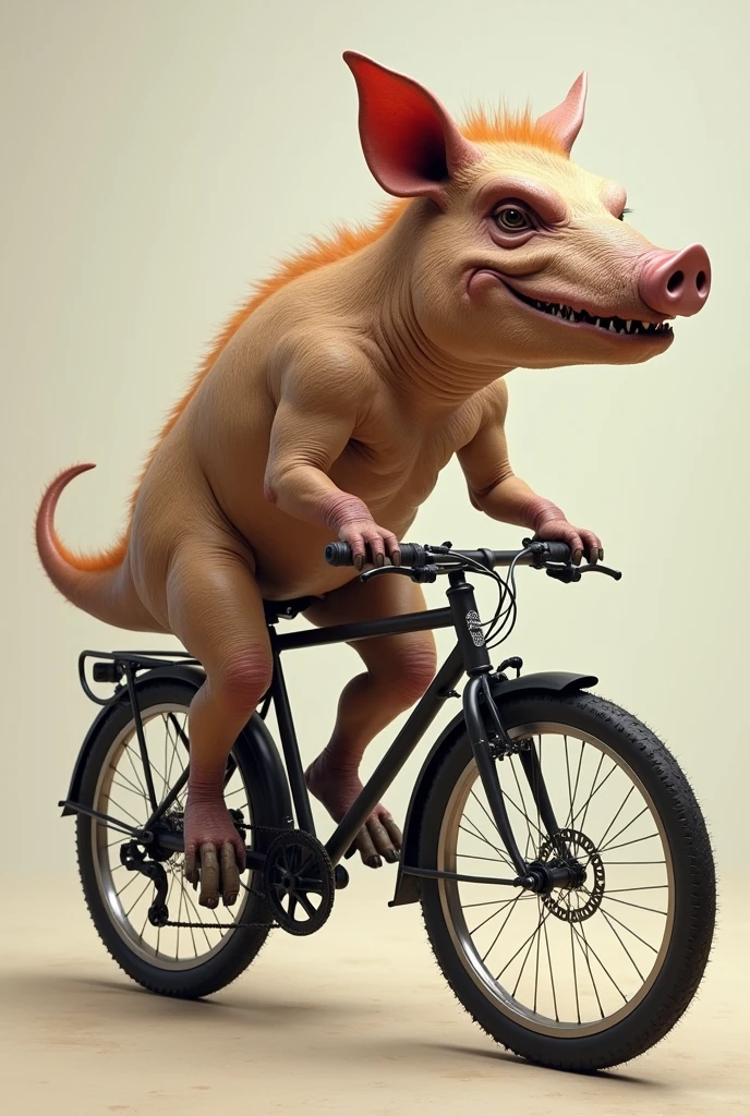 muscular red dragon with spikes
along its head, drinking water from a
bottle. The dragon is wearing
transparent shorts that subtly
outline of his penis, extending from the
groin to the right thigh. He is leaning
on a bicycle, with the scene set in a
park-like environment. In the
background, a dog wearing a helmet
is riding a bicycle, gazing up at the
dragon with a fascinated expression
The overall setting should capture a
sunny, outdoor atmosphere with
scattered trees and a clear blue sky.