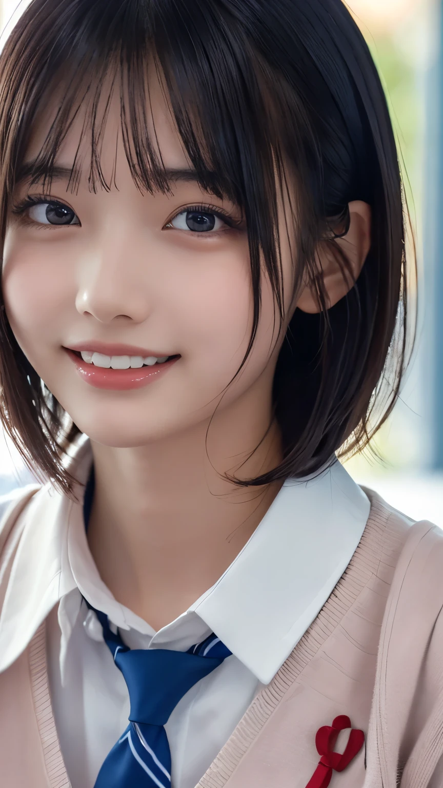 There is a young girl wearing a blue tie and a white shirt - SeaArt AI