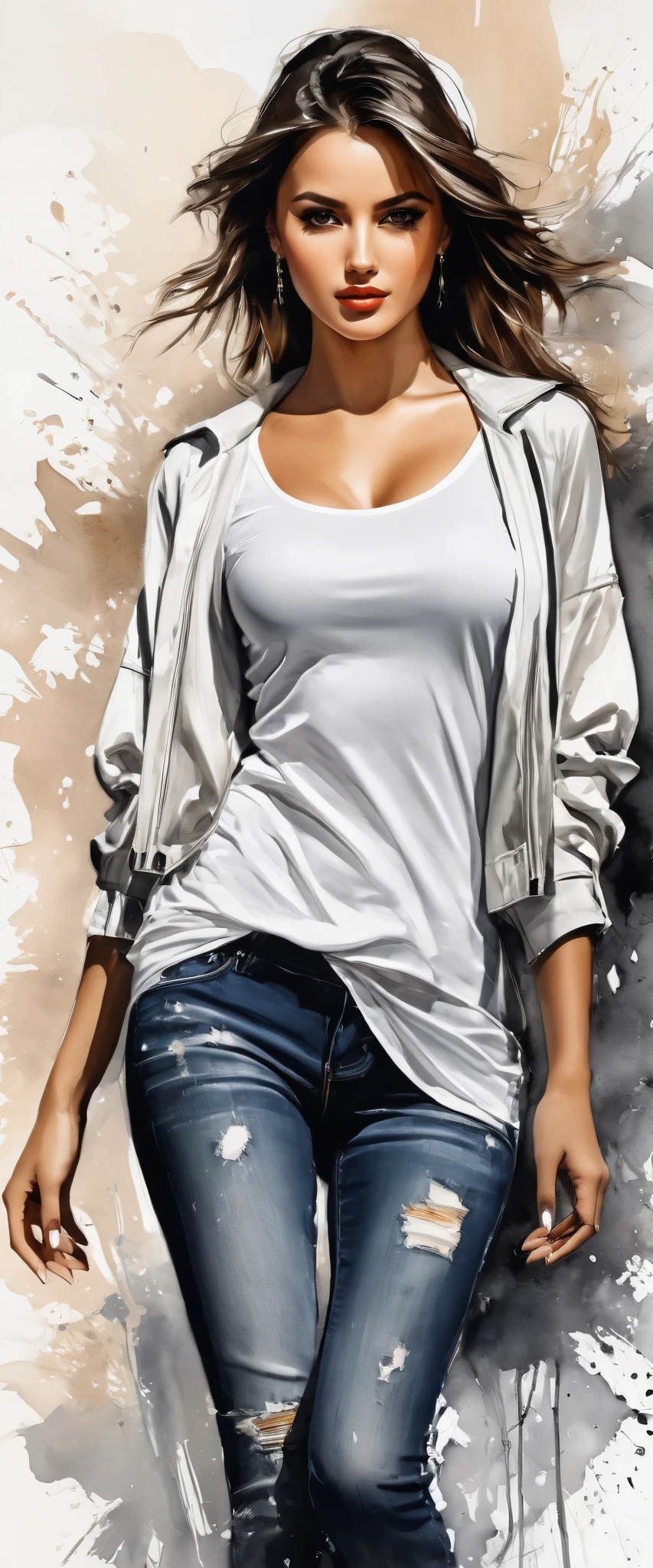 Masterpiece, best quality, only one very beautiful Bulgarian woman in fashion design Clothing, ink painting style, landmark of Sofia in Bulgaria, Perfect poses, 
soft colors, smooth strokes, Low angle, ink painting in the style of artists such as Russ Mills, Sakimichan, Wlop , Loish, Artgerm, 
Darek Zabrocki and Jean-Baptiste Monge, detail (fingers, toes), perfect face, beautiful face, beautiful eyes, clear eyes, realistic eyes, perfect nose, perfect lips, fix eyes, fix nose, fix lips , very detailed face, detailed face. Ultra HD (full body portrait) (full body)