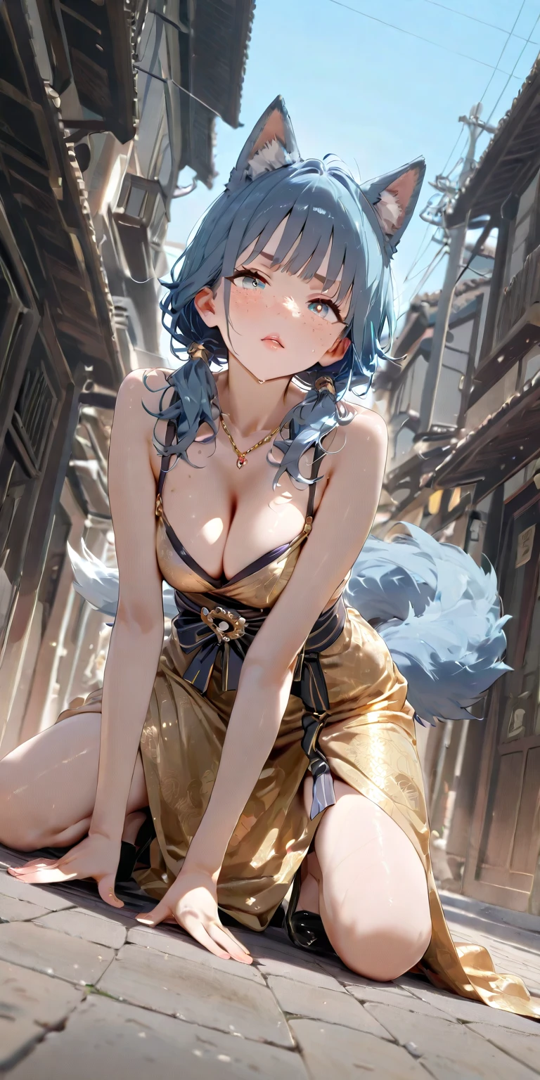 nsfw,(space action style), (Muted Tone), Delicate, Detail, Masterpiece,(colorful)illustration,(colorful)light particles, lens flare, women with fox-ears and fox-tail,smile, a battle for space and existence, battle,city,wood,rabbit, sideboob,shoulders,cleavage,sideless,thighs, Cowboy shot, close-up,from above, dynamic angle, dynamic pose, Artistic, memorable masterpieces, moments in history,(fantastical and mesmerizing scenery) Watercolor:1.6, Delicate, Detail, (river-cats:1.3),warm-cats, (masterpiece:1.2),(best quality:1.2),newest,intricate details, fox ears, ear hair