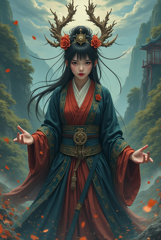 Ancient Chinese princess, black hair fluttering, luxurious makeup, expression soft, gentle, wearing an elegant and luxurious long dress, human upper body perspective, depth of field, depth of field, best quality, best quality, masterpiece, masterpiece --auto --s2