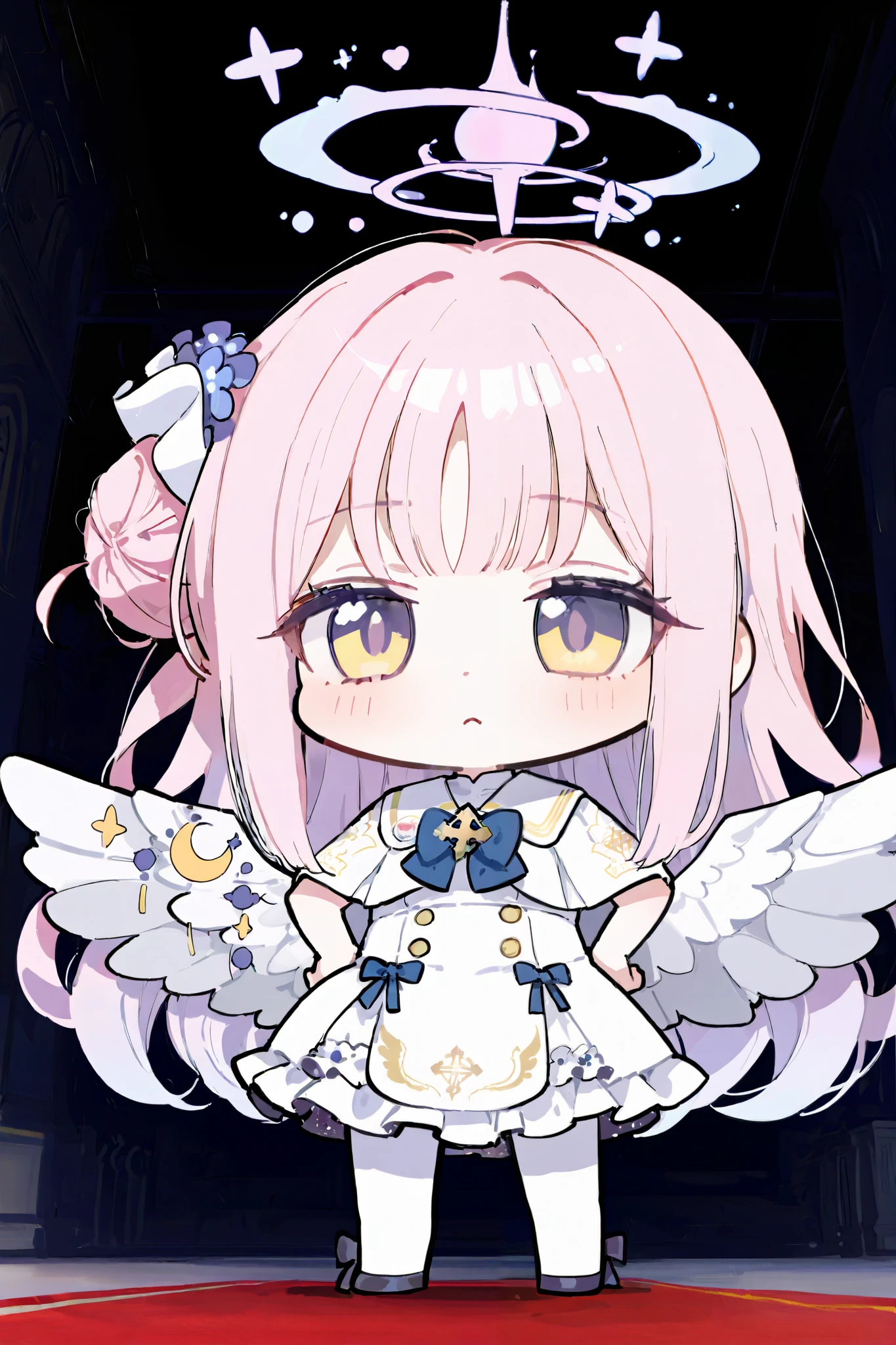 1girl\(mika \(blue archive\)\),chibi,(dynamic pose:0.25) ,748cmstyle,masterpiece, best quality, 8k, highres, ultra-detailed,HDR, UHD, professional, vivid colors