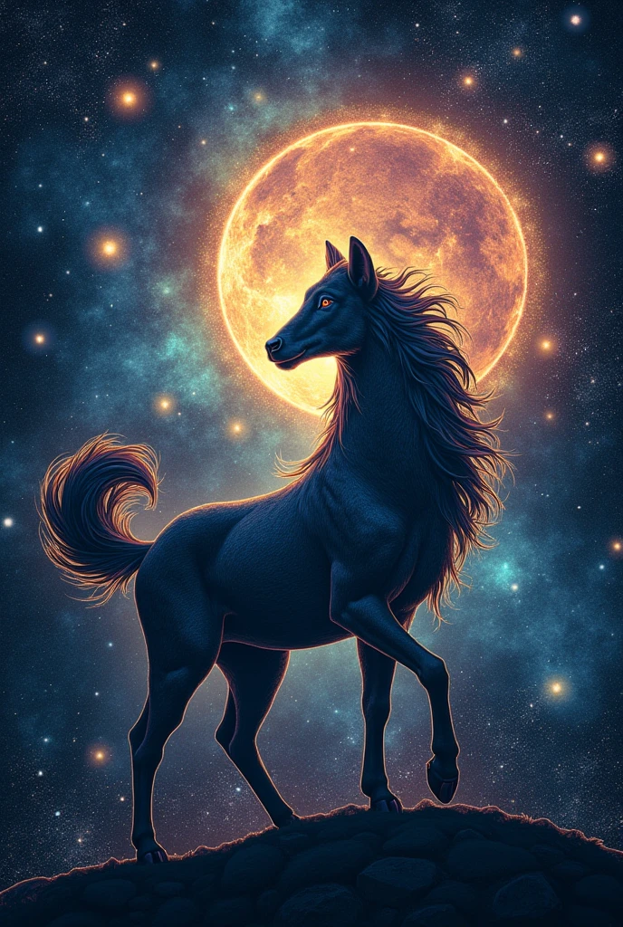 made of ral-obsdn, "Every little thing she does is magic, every little thing just turns me on.", it is Overwrought, Aries constellation background, Mono Color, <lora:ral-obsdn:1>, very intricate detailed, amazing quality