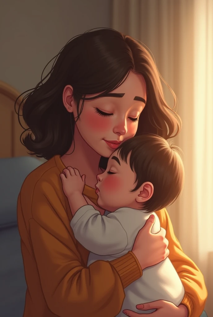 A child talking to his mother and she ignores him (cheered up)