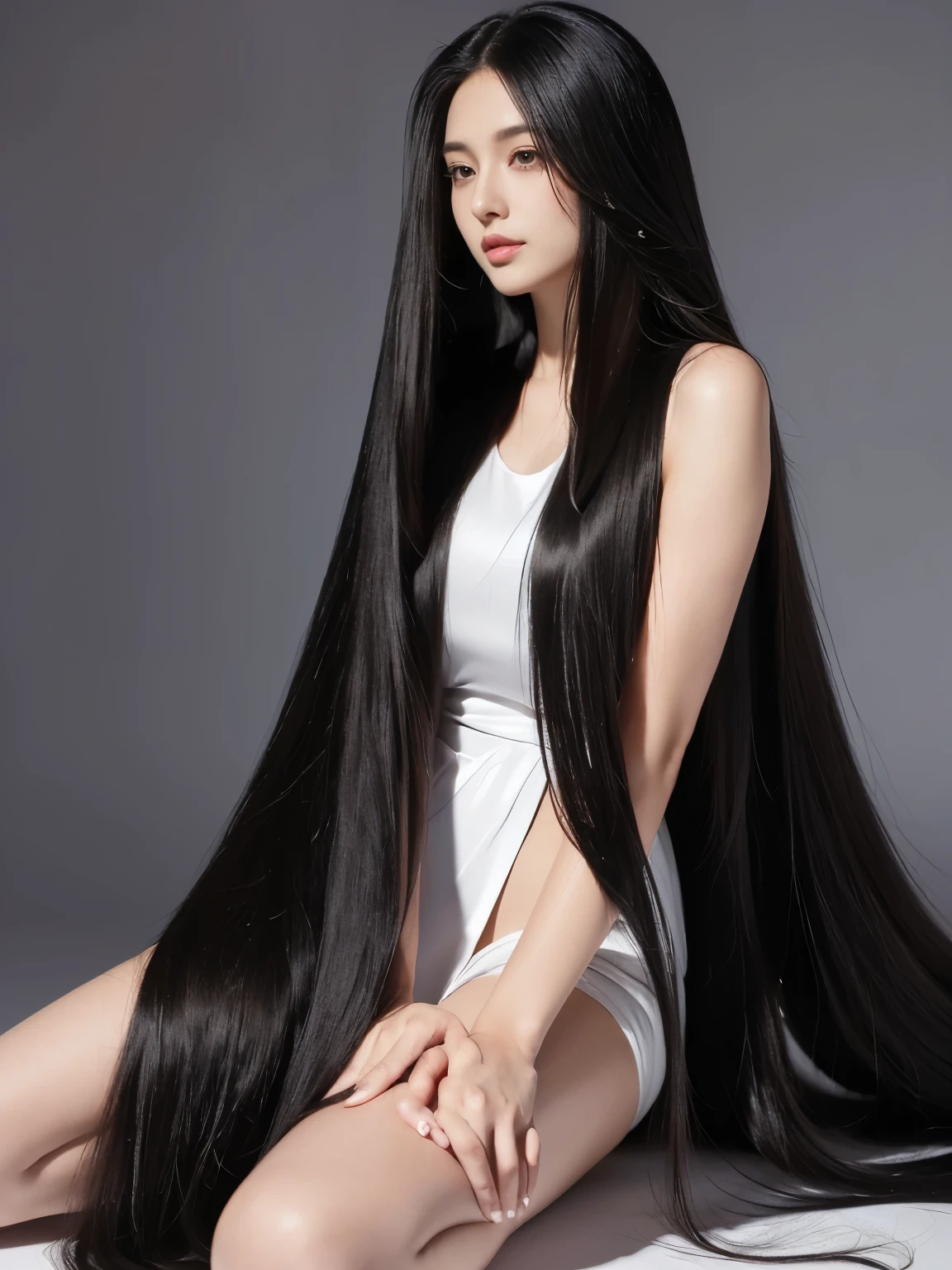 (Upper Body Shot:1.1) ((highest quality)), ((masterpiece)), (Familiar), (Get used to it) (Reaches up to the kneeVery long hair highest quality Highest detail Reaches up to the knee、Very long hair that lasts forever:1.3 Flowing Hair 私ncredibly straight hair Very shiny and thick hair Abnormally long hair that lasts forever Flowing Hair on both ends long hair up to the knees:1.2 long hair up to the knees:1.2 Thick and shiny hair Very free hair Abnormally long hair!!!!! Beautiful silky hair Beautiful and shiny hair Beautiful and shiny hair Beautiful silky hair Hair that grows to the knees Very very, Very long hair!!!!! Very very, Very long hair!!!!!) (highest quality The best ultra-fine Reaches up to the knee、Very long hair that lasts forever Flowing Hair Her hair is gently permed Very shiny and thick hair Abnormally long hair that lasts forever Flowing Hair on both ends long hair up to the knees:1.2 long hair up to the knees:1.2 Thick and shiny hair Very free hair Abnormally long hair!!!!! Beautiful silky hair Super long hair down to the knees Beautiful and shiny hair Beautiful and shiny hair Beautiful silky hair Hair that grows to the knees Very very, Very long hair!!!!! Very very, Very long hair!!!!!) (She is the most beautiful 28-year-old hair model in Japan...) Perfect Woman'face (She has a typical Japanese build and skin color..., Her skin is very high quality and ultra high definition.、very beautiful and glowing skin) (She is photographed against a white wall:2.Standing in front of 0 in a random pose) (Excessive breasts) (Her face is long, Eyes and nose)(She achieved her sexy look with the help of a professional makeup artist.。... Lipstick is natural red The eyeliner is a beautiful black) (Her hair is black, light brown, blonde, Red-brown, Dark Green, or dark blue..) (Surreal photos by professional photographers :1.2) (She is wearing a beautiful blue silk camisole dress. :1.2) ((Her bangs are neatly arranged.:1.3)) (She has a typical Japanese build and skin