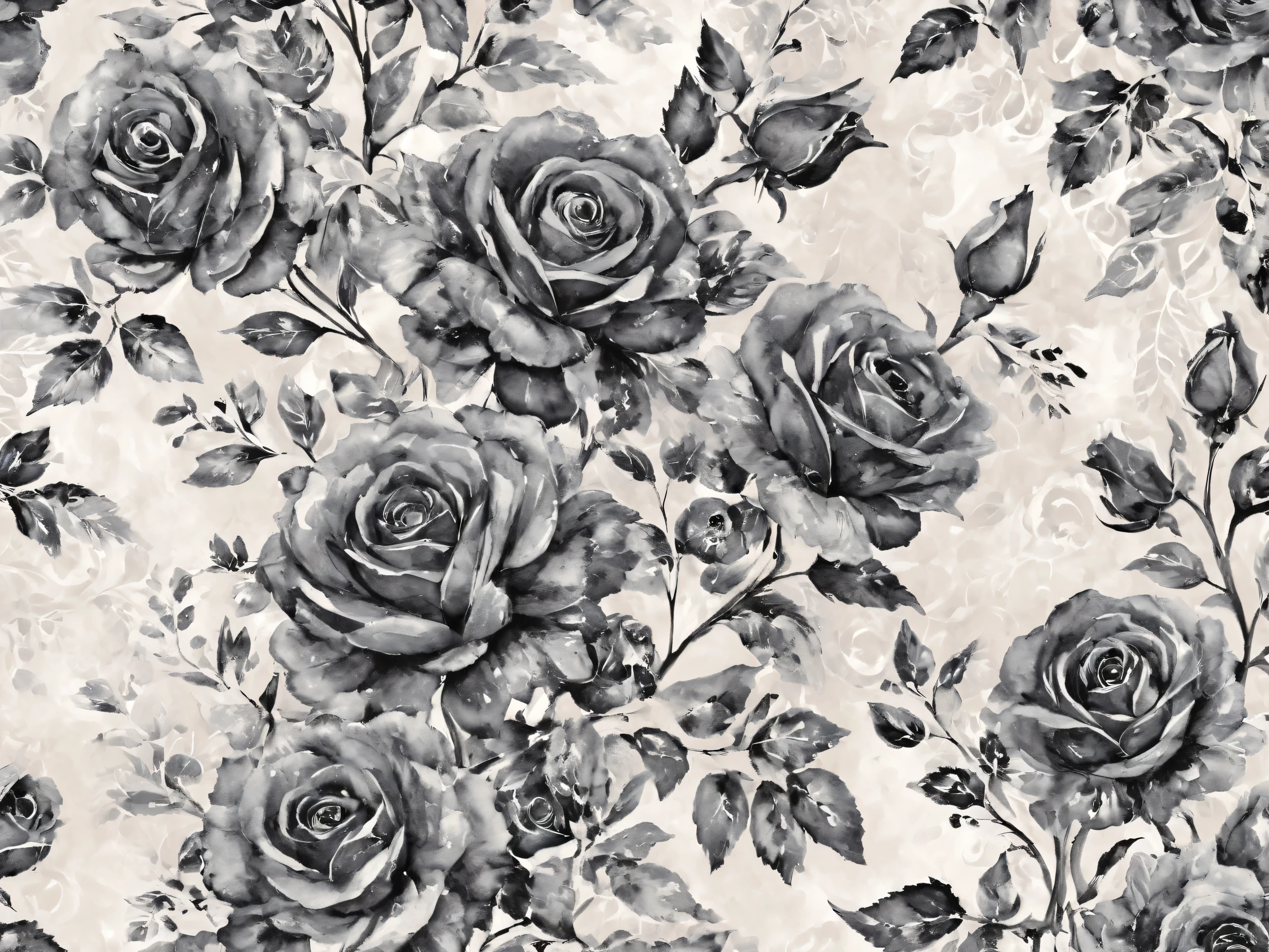 watercolor Black Rose grey lace background junk journal pages