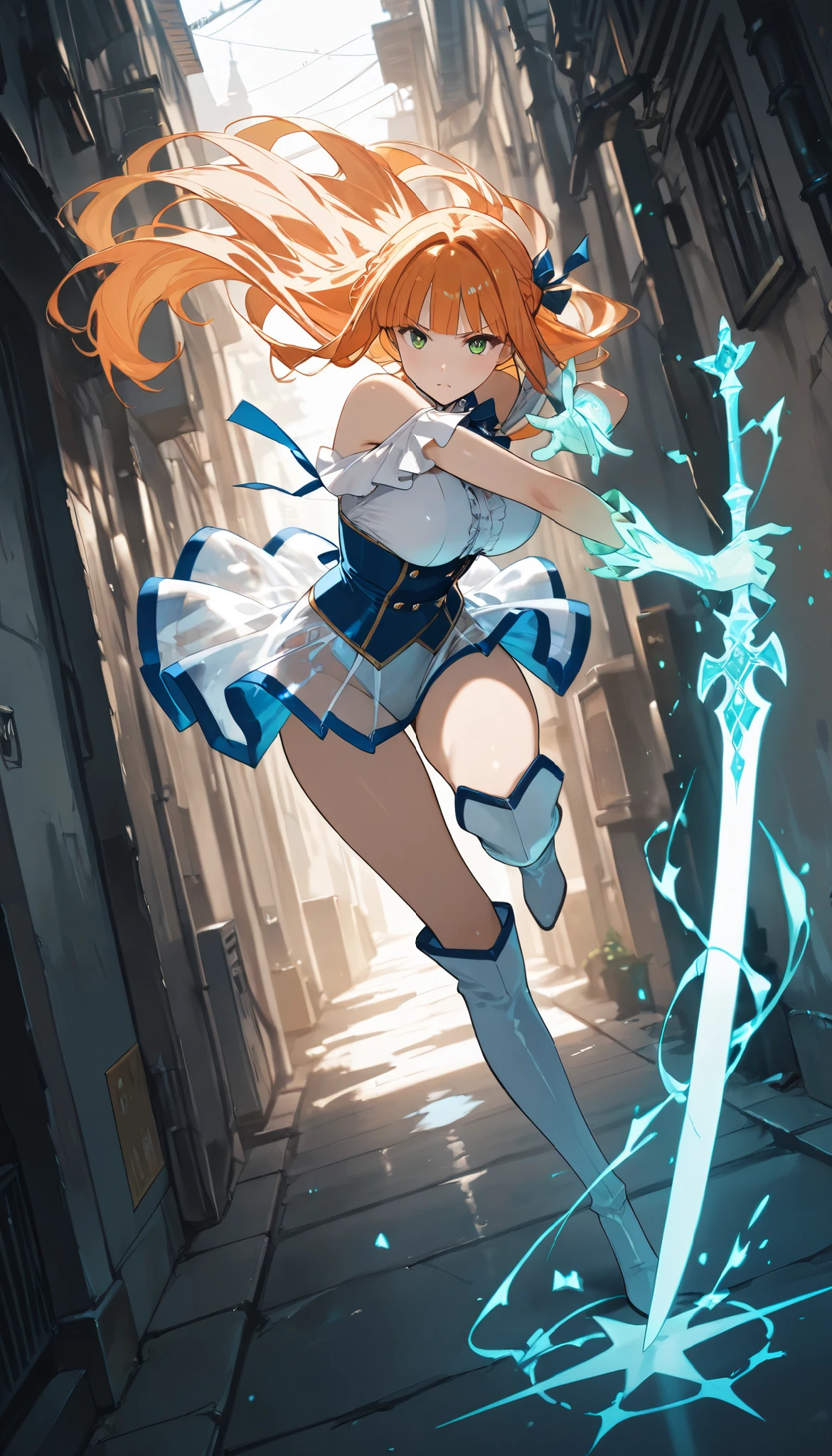 (masterpiece、highest quality、highest quality、Official Art、Beautiful and beautiful:1.2)、(One girl:1.3)Hatsune Miku、Twin tails,Beautiful breasts,(Highly detailed CG Unity 16k wallpaper:1.1), (Noise reduction strength: 1.45), (masterpiece:1.37), Side lighting, Realistic texture, Redhead woman, From behind, Watch as the Enchanted Forest gets darker and darker, Cute Style, small, Big Head, ((Q version)), Pokemon Style, Machine Style, movie-like texture, shape, Pokemon, Cinema Lighting, Large Robot Arm, Machine belly, Mechanical legs, Mechanical legs, Mechanical Sensation, Background Surround Lightning, spinning, Colorful lightning, nice, Clean white background, Premium Color, Full Body 3D Model, action, Fashion Blind Box Toys. (A filled body:1.2), Little, 3D Rendering, Ray Tracing, God's Rays, Spark of Light, Shining Light, Hmph, Awards