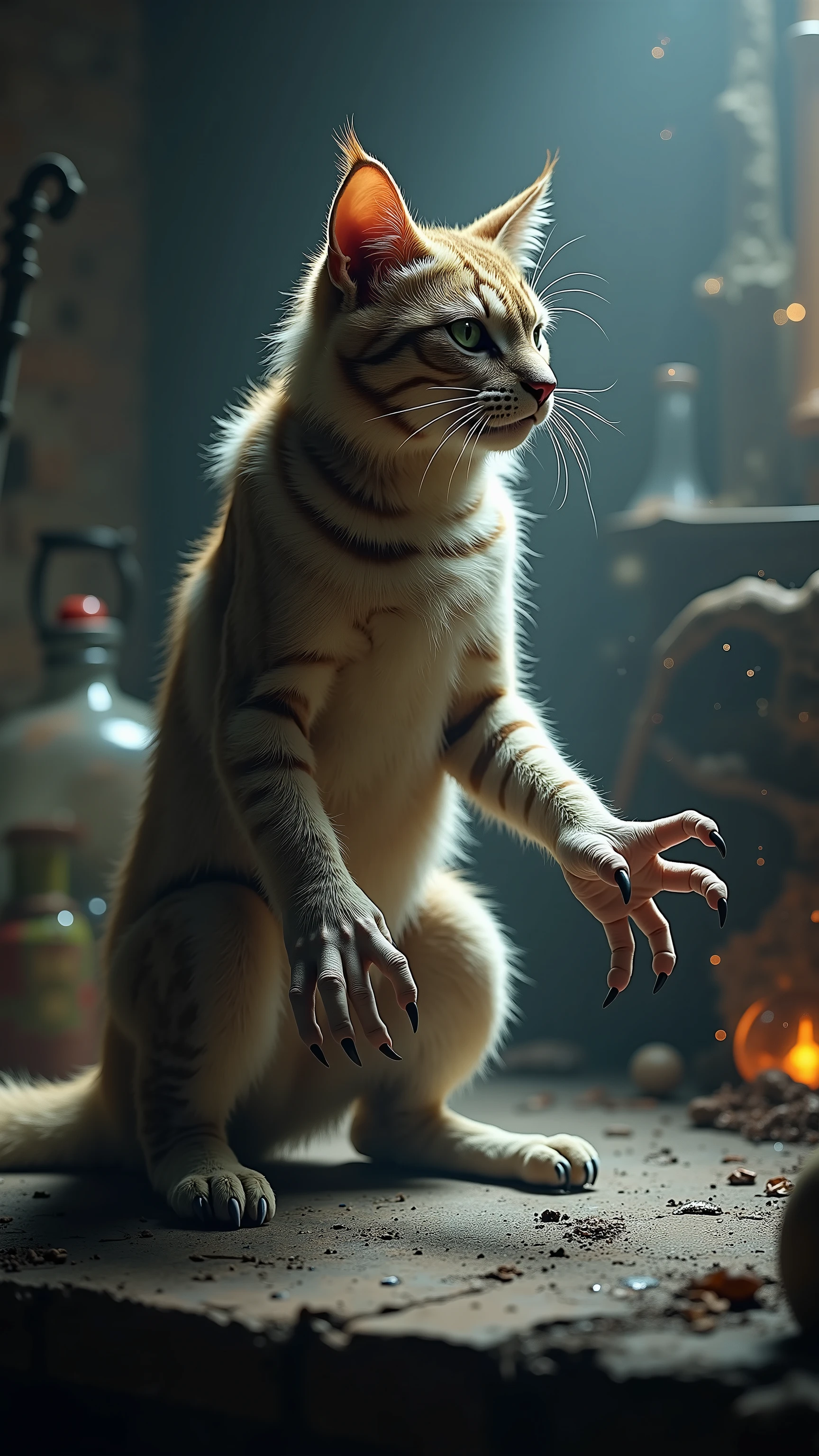 Cat training to WOlF man