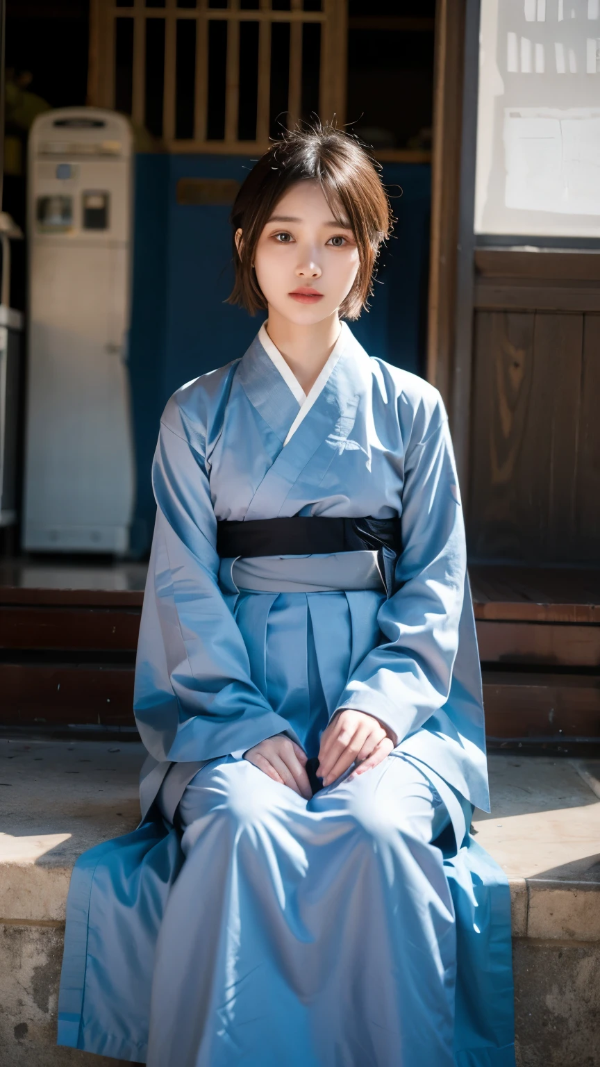 Realistic photography, Beautiful woman with short hair ,Hanbok