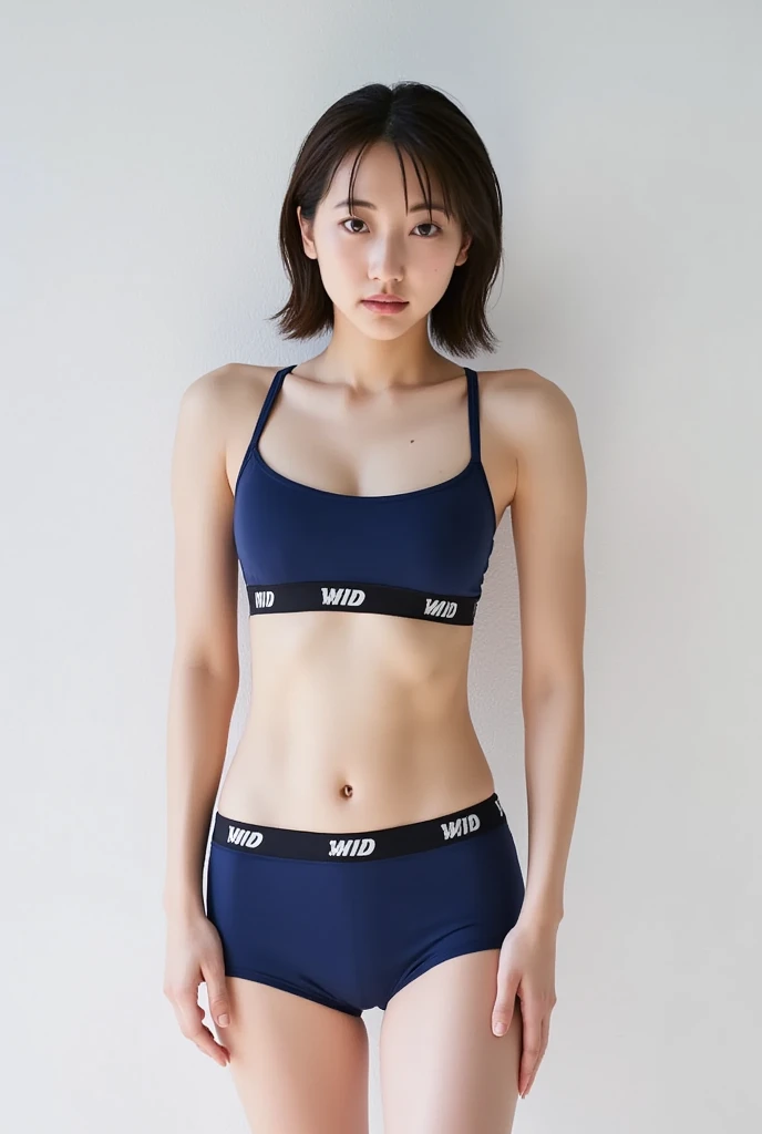 Locked in castle basement, cowboy shot, (arms behind back), One girl, sports bra, shorts