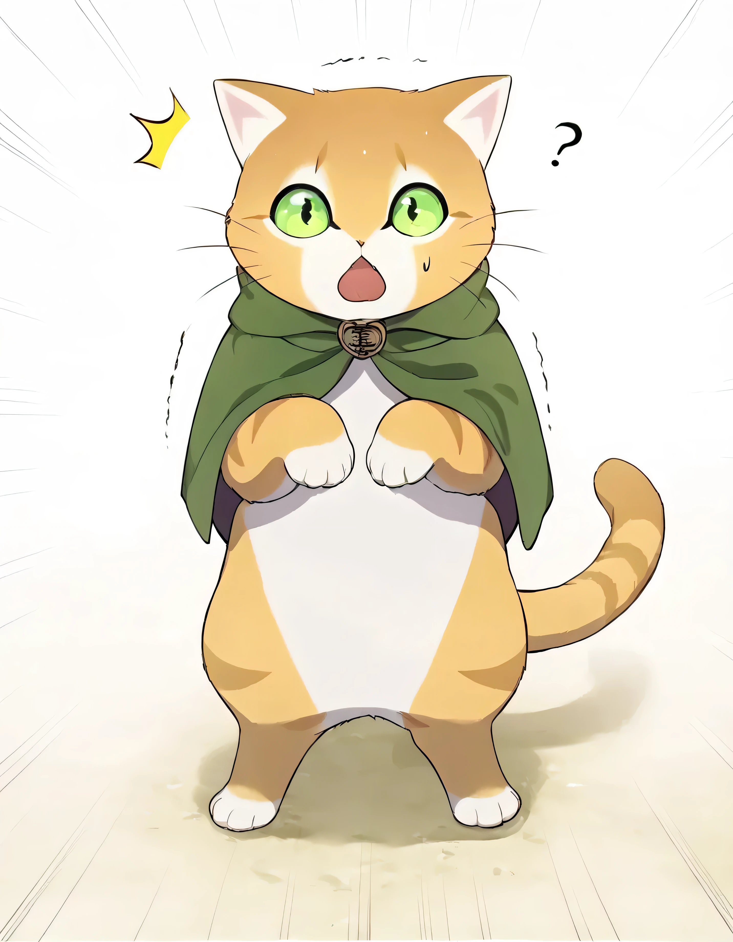 score_9,score_8_up,score_7_up,score_6_up,score_5_up,score_4_up, 2D anime art, 8k, high quality, high details, white background, solo, cute, cat, theo, (theo:1.3), small claw, standing, (surprised/confused/shy at viewer-screen),