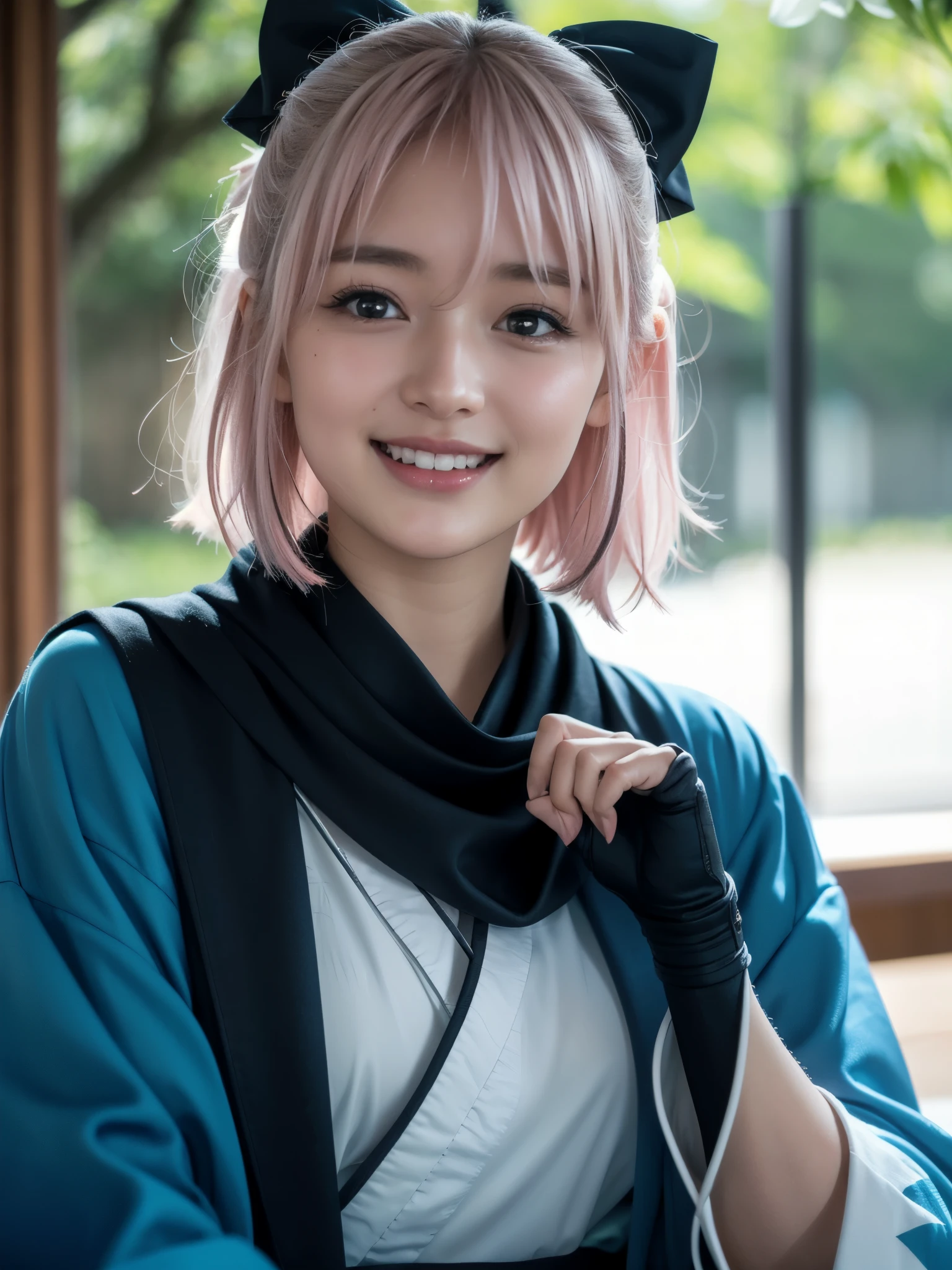 1girl, solo, (cute Japanese girl), ager, Slender Body, Low Height, (smile:1.2), Looking at camera,
break
upper body, (portrait:1.2), Seductive pose, Spread legs,
break
Professional photo-realistic images, (16k, RAW photo, best quality, masterpiece:1.2), (realistic, photo-realistic:1.4), (extremely detailed 8k wallpaper), sharp focus, depth of field, blur background, bokeh, cinematic lighting, soft light, High resolution 16k close-up of human skin, ng_deepnegative_v1_75t, Beyondv4,
break
okita souji, (((ahoge, pink hair, hair between eyes, hair bow, short hair, yellow eyes))),
break
arm guards,wide sleeves,toeless legwear,bangs,obi, white kimono, shinsengumi, ((black thighighs,thighhighs)) , short kimono, haori, black bow, ((black scarf, scarf)), hairbow, bow, kimono, japanese clothes, naked kimono,