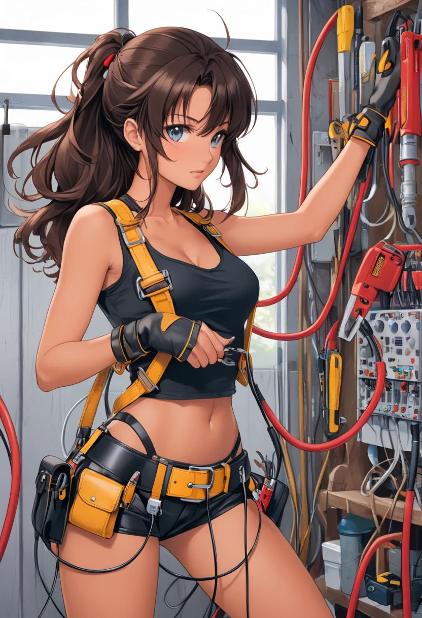 by dsmile9,
1girl,
bikini
strap slip,
oversized Overalls
pants
garage
beautiful, aesthetic, detailed, beautiful color amazing quality, best quality, high quality