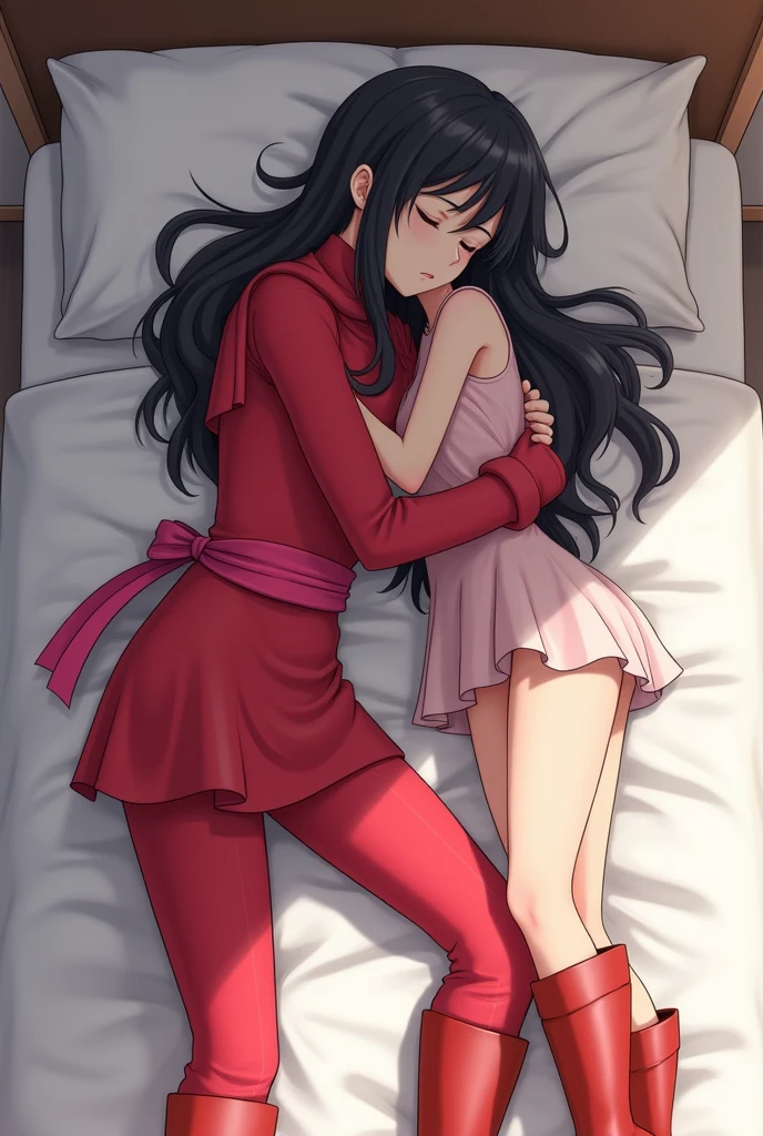 Demon slyer giyuu and mitsuri lyed on bed and offing cloths