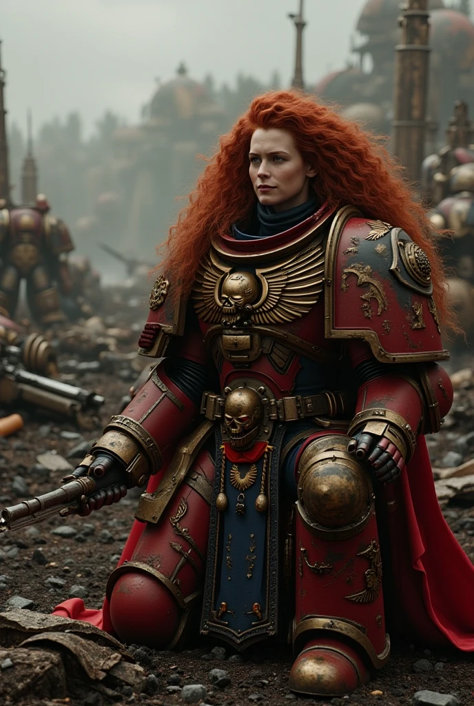 Commissar Nicole Kidman, Warhammer 40000, angry, sadistic, battle, fight, ((intricate details)), detailed eyes, hdr, ((intricate details, hyperdetailed)), cinematic shot, vignette