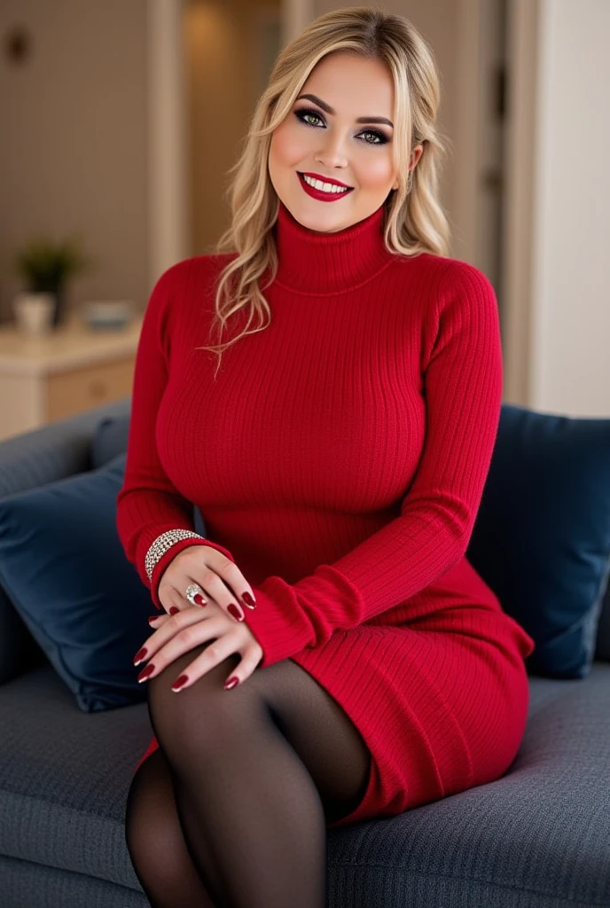 Diana Vickers wearing sexy worsted clothes with cleavage and lipstick and smiling