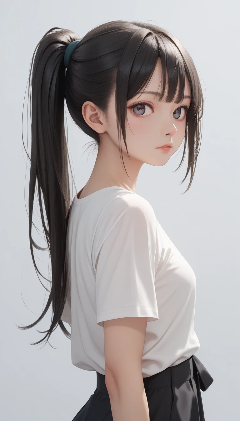 Partial black long straight