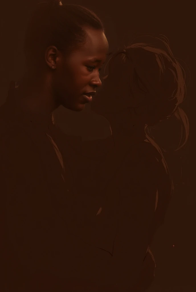 An illustration of an adorable couple, highlighting a man and a woman with beautiful, expressive eyes - the man's skin is brown and the man's hair is bald and black, while the woman's skin is white and the woman's hair is short and smooth and blonde. They are a bright room, each with a smile on their face, and sharing a special moment characterized by love, and educational insights. Illustrate this scene from a perspective where they are facing away from the camera, showing their connection. Develop this art in Full HD, Focus on your cinematic touch, Disney Pixar Animations Style