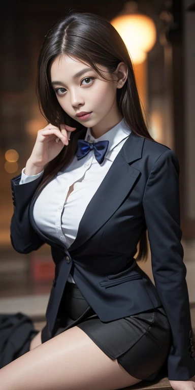 business bunny girl、full body Esbian、Business suits(leotard)、large full breasts、